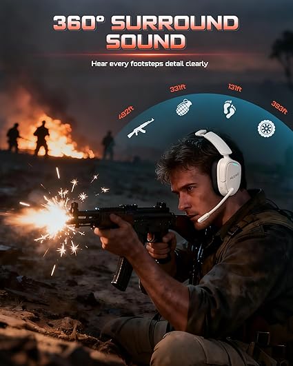 NUBWO Gaming Headset Wireless for PS5, PC, PS4 - Dual 2.4G & Bluetooth Simultaneous Headphones, EQ Sound Modes, Noise-Canceling Mic, 50-Hour Battery, Comfortable Foldable Design, 270g Lightweight Customer Review NUBWO Gaming Headset Wireless for PS5, PC, PS4 - Dual 2.4G & Bluetooth Simultaneous Headphones, EQ Sound Modes, Noise-Canceling Mic, 50-Hour Battery, Comfortable Foldable Design, 270g Lightweight - Customer Photo 1
