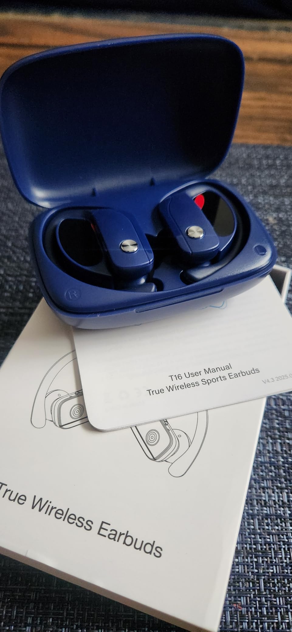 bmani Ear Buds Wireless Earbuds Bluetooth Headphones with 80H Playtime LED Display Case, Over-Ear Hook with Mic, Stereo Sound, Easy Button Controls, Sports Earphones for Running Workout Gym Black - Customer Photo 2