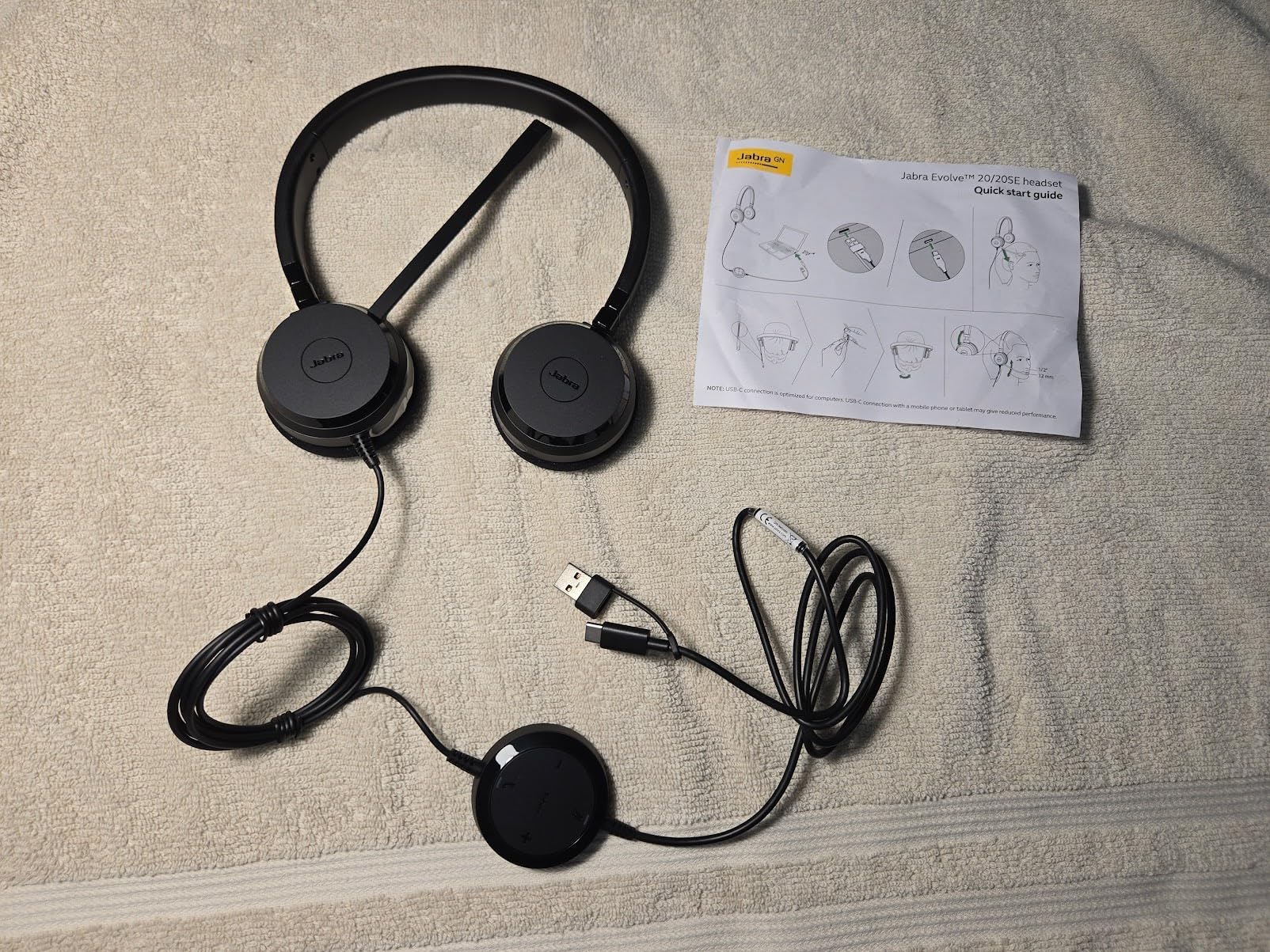 Jabra Evolve 20 Wired Headset (2025 Edition) - Dual-Ear Wired Headset for Office and Work from Home - Call Control - All Platforms - USB-C/A Connectivity - Black - Customer Photo 2