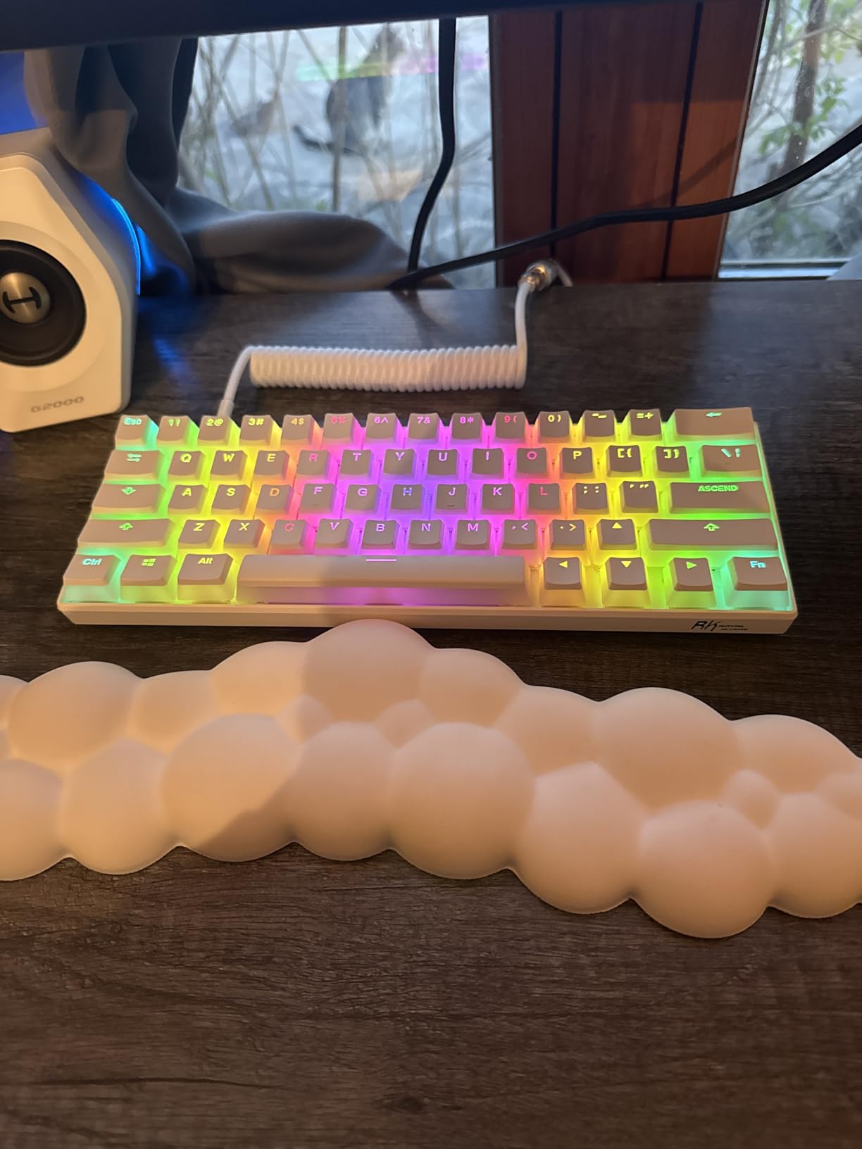 RK61 Wired 60% Mechanical Gaming Keyboard Programmable QMK/VIA RGB Backlit 61 Keys Ultra-Compact Hot Swappable Brown Switch White customer photo 1