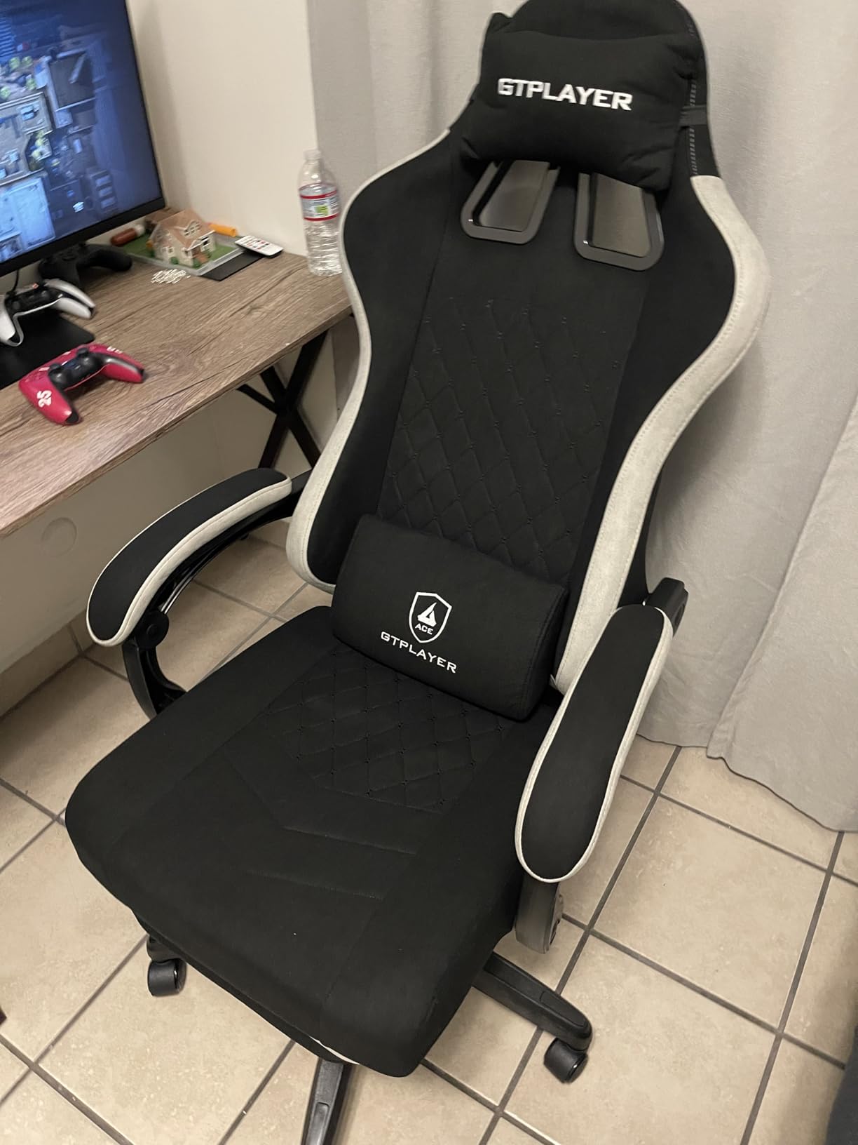 GTPLAYER Gaming Chair, Computer Office Chair with Pocket Spring Cushion, Linkage Armrests and Footrest, High Back Ergonomic Computer Chair with Lumbar Support Task Chair with Footrest customer photo 2