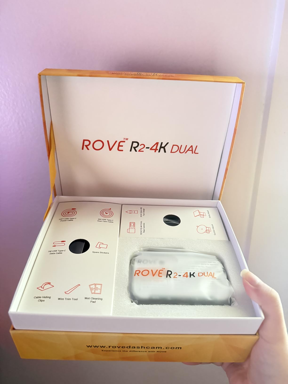 ROVE R2-4K DUAL Dash Cam Front and Rear, STARVIS 2 Sensor, FREE 128GB Card Included, 5G WiFi - up to 20MB/s Fastest Download Speed with App, 4K 2160P/FHD Dash Camera for Cars, 3