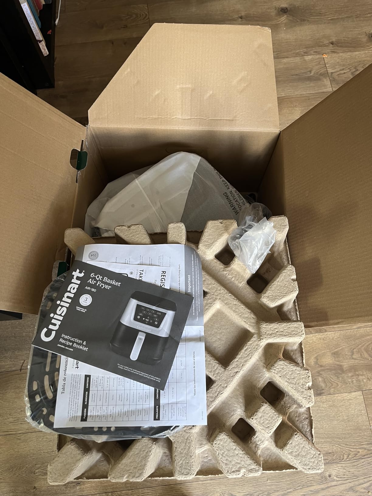 Cuisinart Air Fryer, Large 6-Quart Basket with 4 Cooking Functions to Air Fry, Bake, Roast, and Keep Warm, 3 Presets, PFAS-Free, Dishwasher-Safe Parts, AIR-180, Black & Stainless Steel customer photo 1