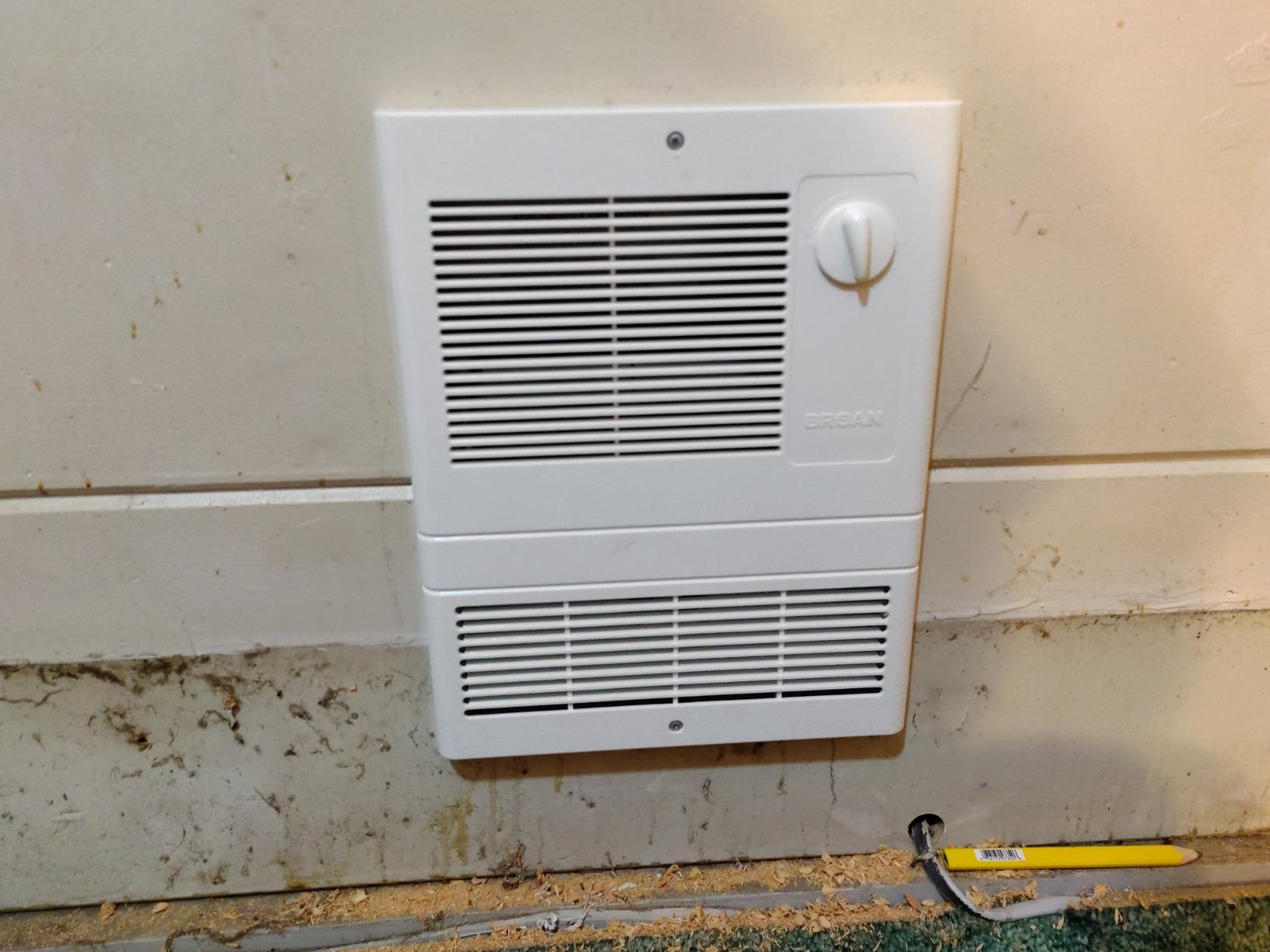 Broan-NuTone 9815WH High Capacity Wall Heater with Built-In Adjustable Thermostat, 1500W, 120/240V, White customer photo 2
