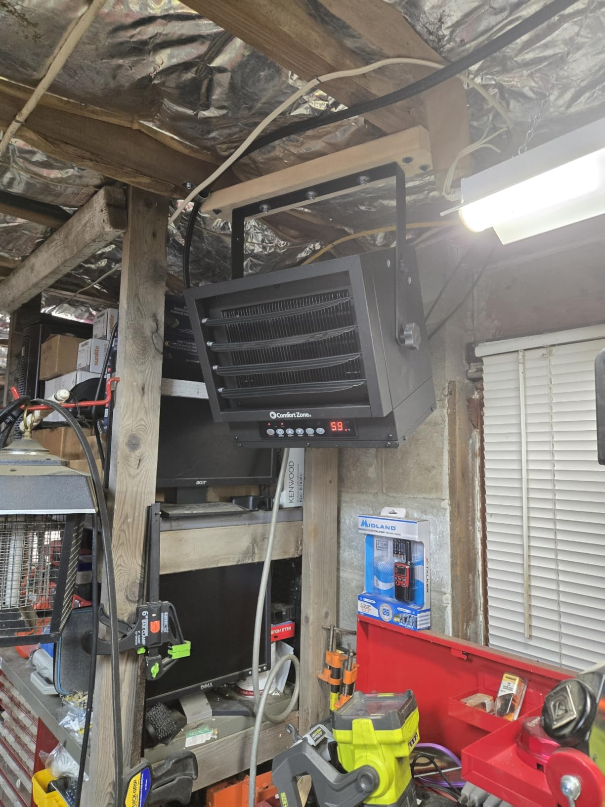 Comfort Zone 7500W Hard-Wired Garage Heater - Industrial & Commercial Ceiling Mount, 240V Fan-Forced with Remote customer photo 1
