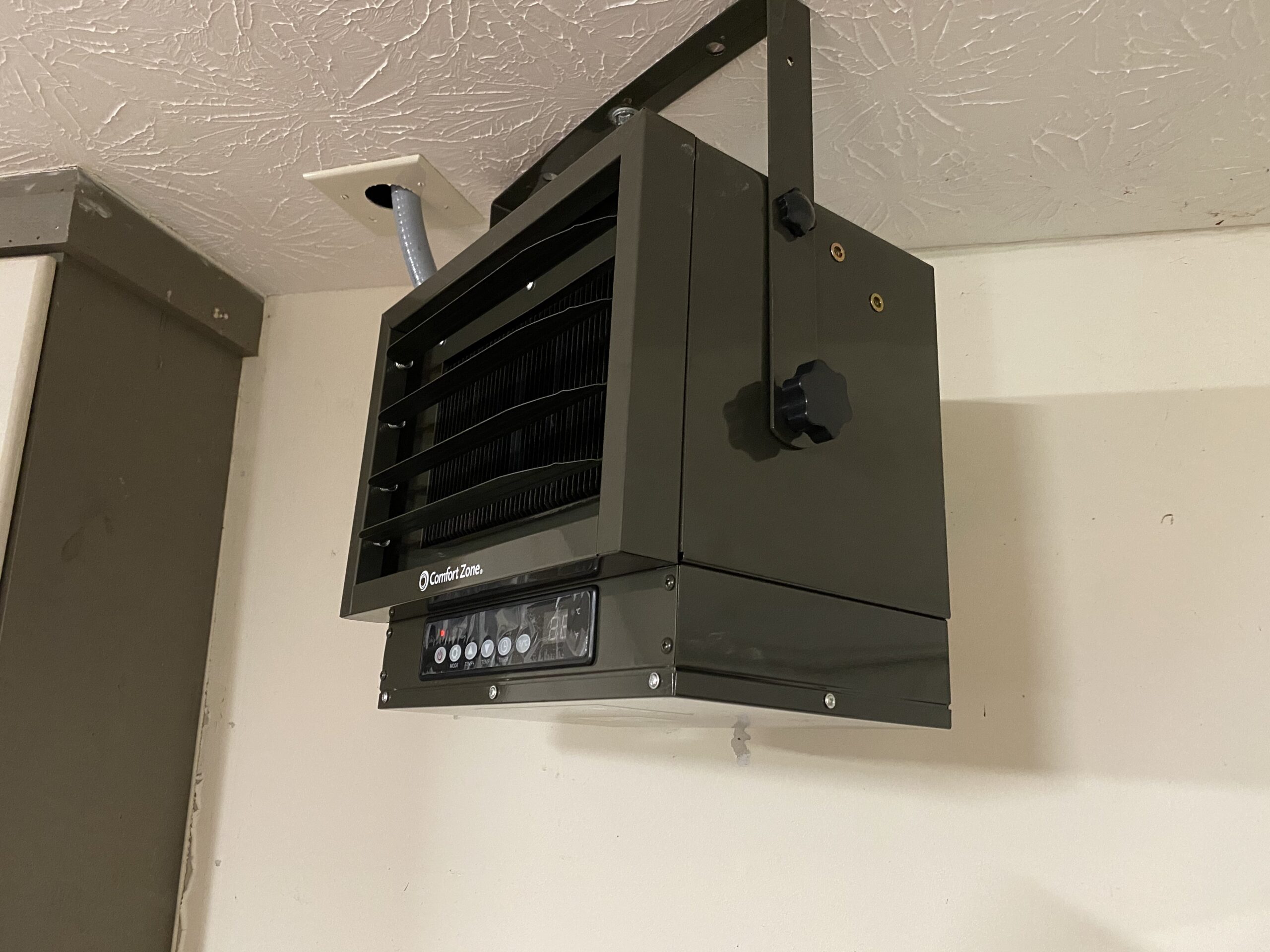 Comfort Zone 7500W Hard-Wired Garage Heater - Industrial & Commercial Ceiling Mount, 240V Fan-Forced with Remote customer photo 2