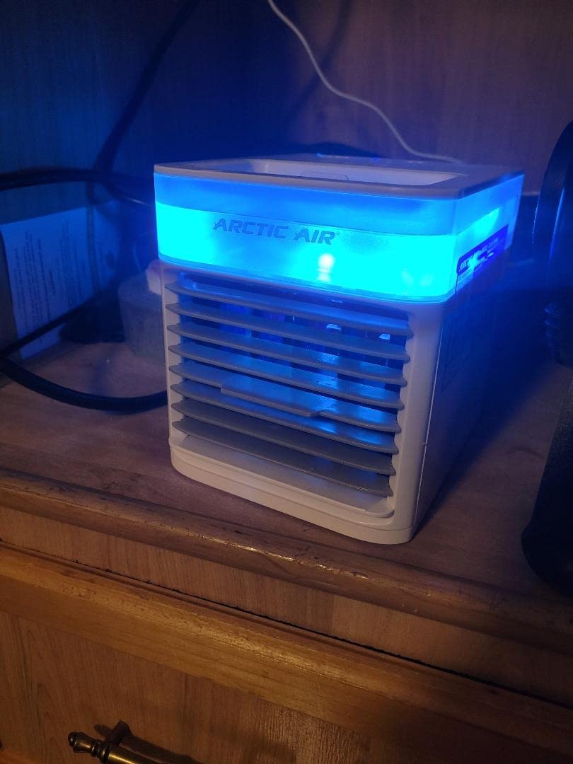 Arctic Air Pure Chill 2.0 Evaporative Air Cooler by Ontel - Powerful, Quiet, Lightweight and Portable Space Cooler with Hydro-Chill Technology For Bedroom, Office, Living Room & More,Blue customer photo 2