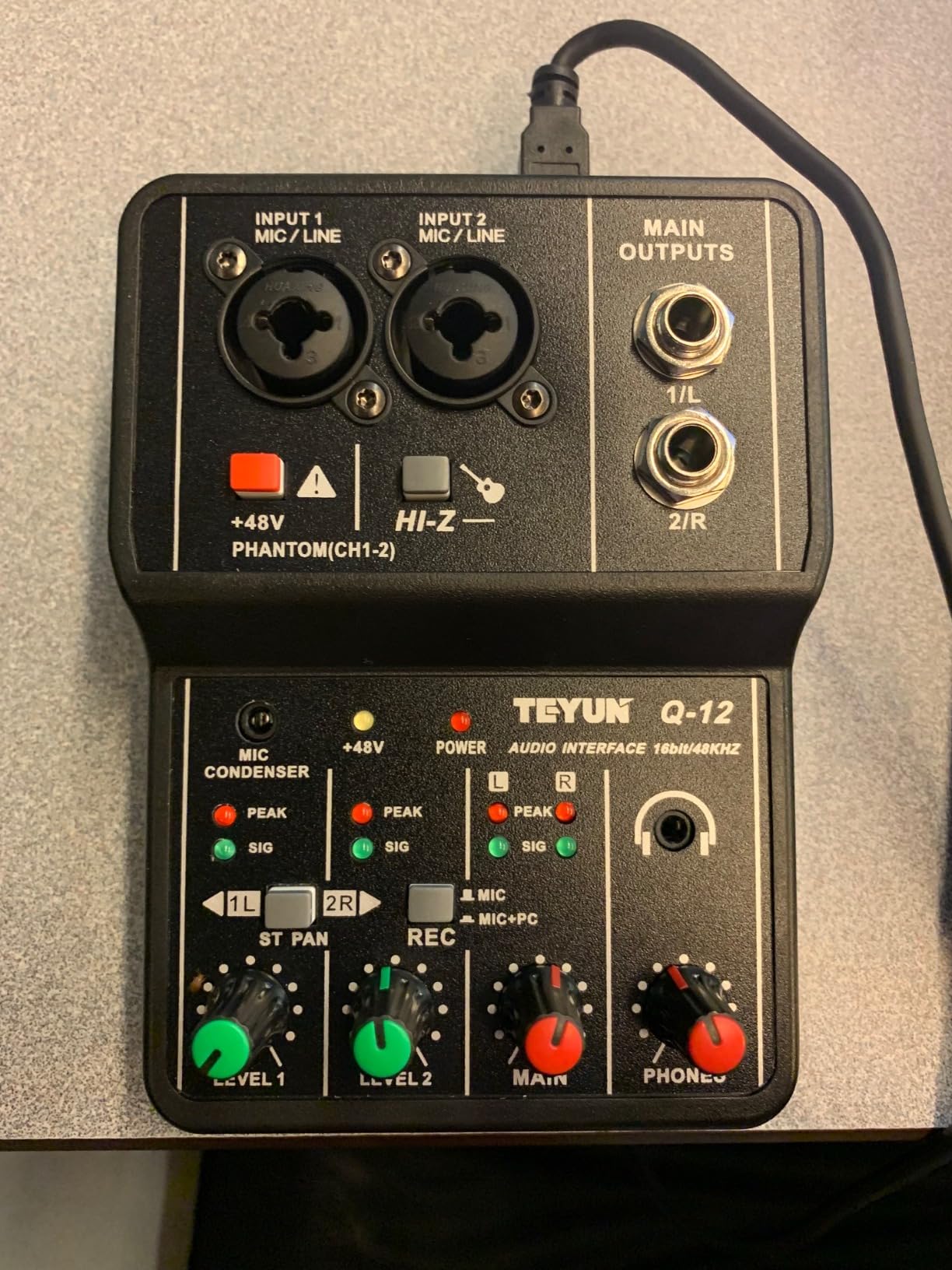 XTUGA USB Audio Interface for PC,Interface for Recording Music Computer Recording Audio Interface XLR with 3.55m Microphone Jack, USB Sound Card for Recording Studio, Ultra-low Latency Plug&Play, Q-12 customer photo 1