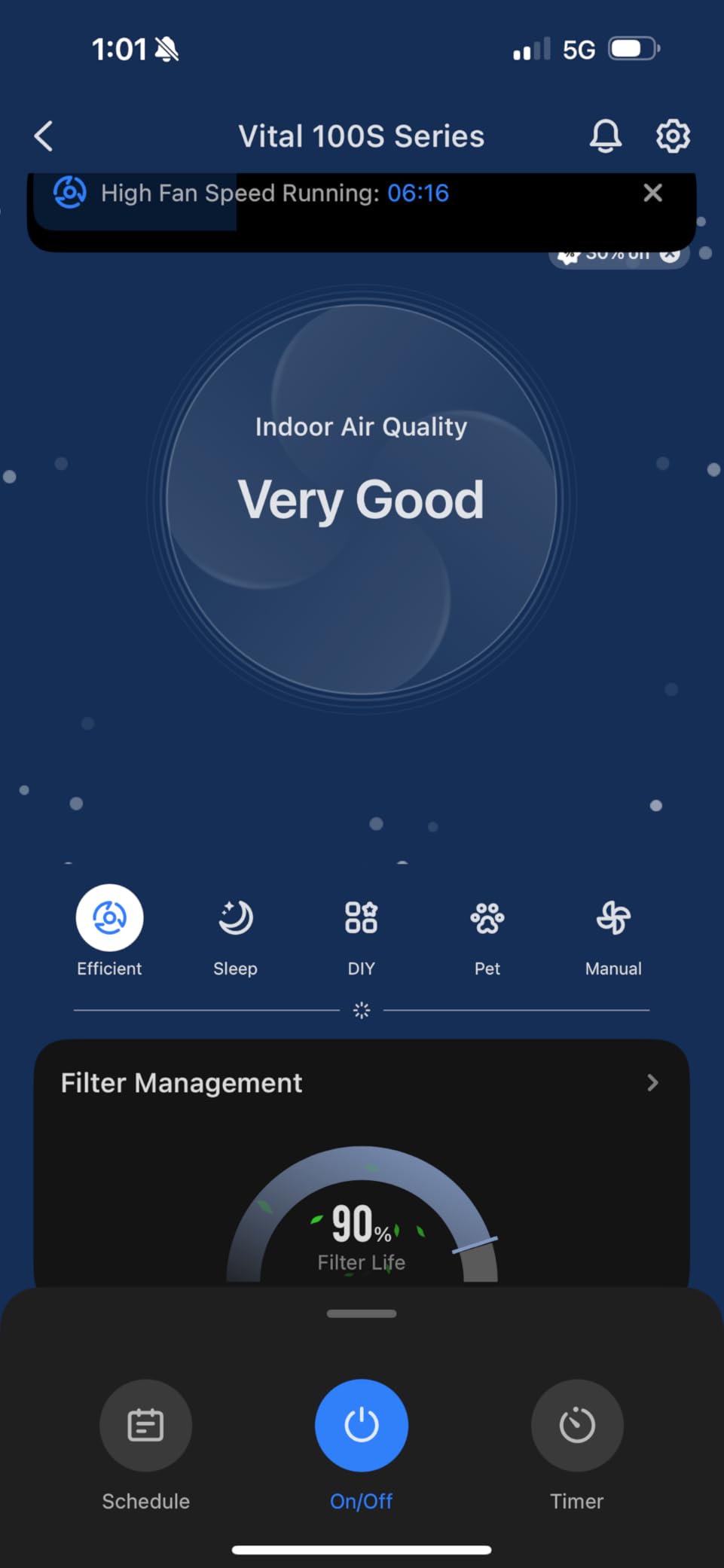 LEVOIT Air Purifier for Home Large Room Up to 1073Ft² with Air Quality Monitor, AHAM VERIFIED, Smart WiFi, Washable Pre-Filter, HEPA Sleep Mode for Pets, Allergies, Dust, Pollen, Vital 100S-P, White customer photo 2