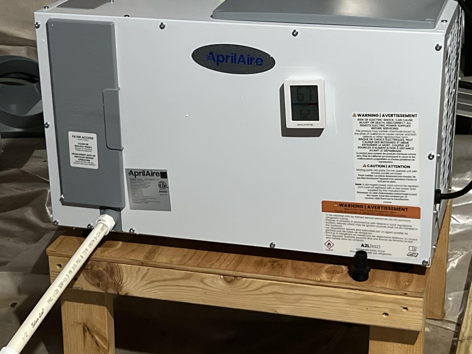 Aprilaire E100 Pro Dehumidifier Bundle - 100 Pint Whole House Dehumidifier customer photo 1