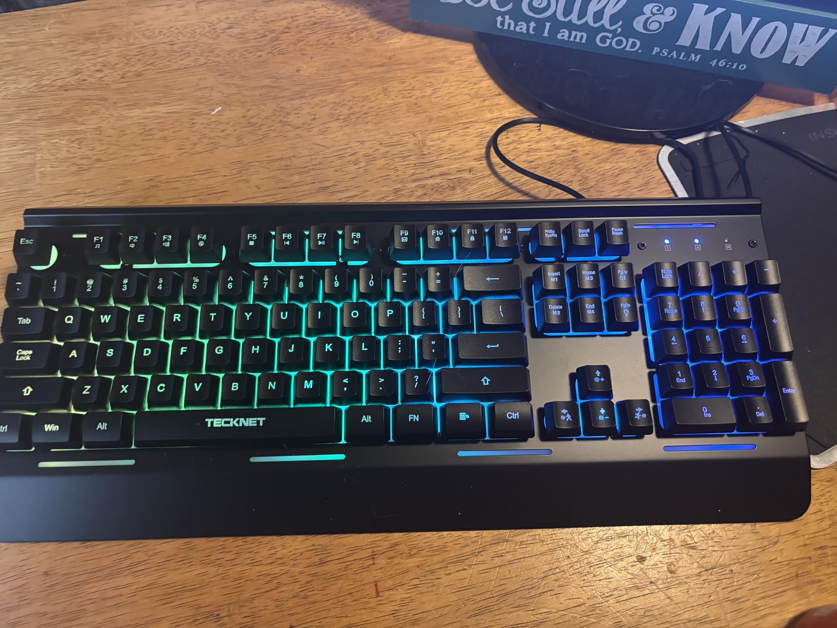 TECKNET Gaming Keyboard, USB Wired Computer Keyboard, 15-Zone RGB Illumination, IP32 Water Resistance, 25 Anti-ghosting Keys, All-Metal Panel (Whisper Quiet Gaming Switch) customer photo 2