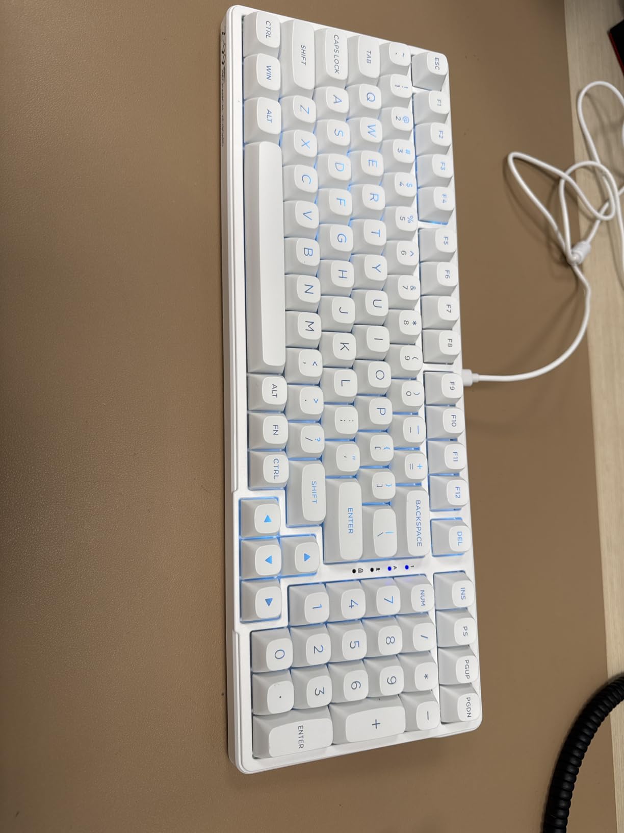 HUO JI E-Yooso Creamy Mechanical Keyboard Wired, Hot Swappable, Pre-lubed Linear Switches, Gasket Structure with Sound Dampening Foam, RGB Backlit, 99 Keys Custom Gaming Keyboard for PC/Mac, White customer photo 1