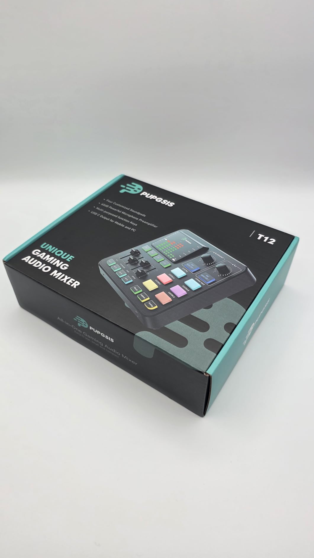 PUPGSIS Gaming Audio Mixer, Audio Interface for PC/Podcast/Streaming, Sound Board with 3.5mm/XLR Mic Input, 48V Phantom Power, Voice Changer, Live Sound Card with DJ Mixer Effects/Bluetooth/4 Channel customer photo 2