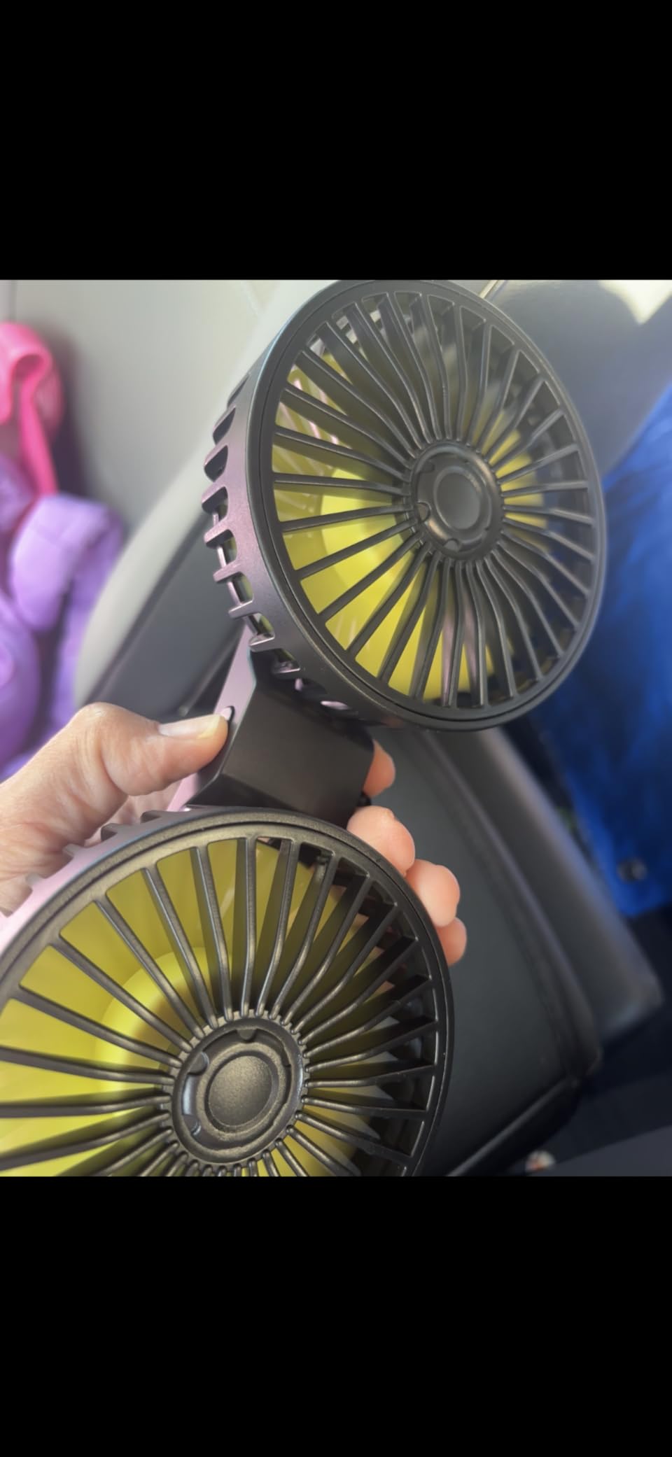 Triple-Head Fan for Car, Portable Car Fans for Vehicles Cars RV Vent with 360° Rotation Cigarette Lighter Plug customer photo 1