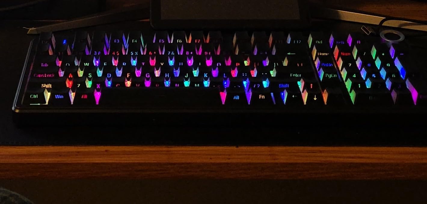 AULA F99 Pro Wireless Mechanical Keyboard-Silent Version, BT5.0/2.4GHz/USB-C Hot Swappable Custom Keyboard, Gasket Structure, Pre-lubed Linear Switches RGB Backlit Computer Gaming Keyboards, White customer photo 2