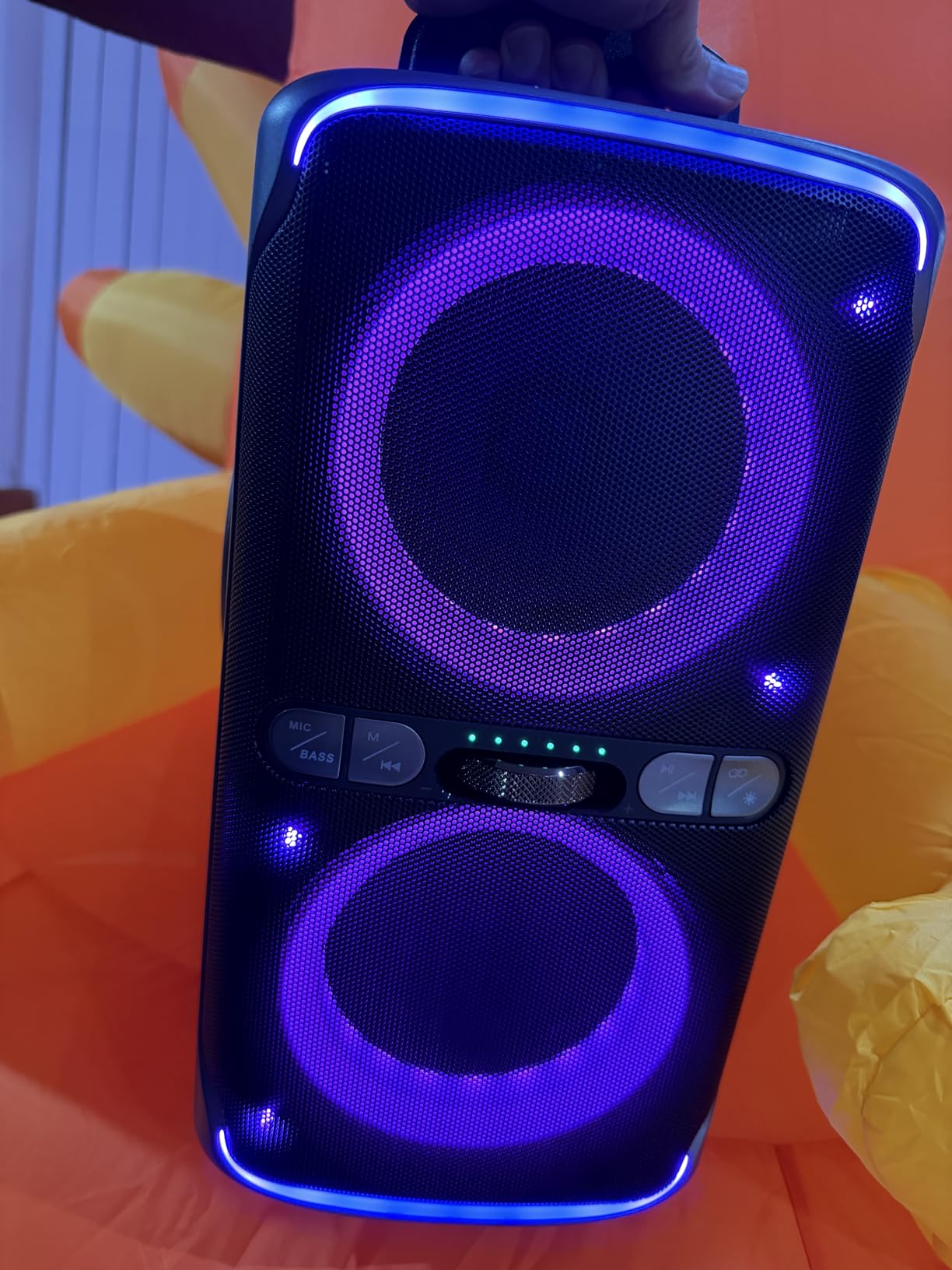 Party Bluetooth Speaker - 240W Peak Loud Speaker, Dazzling Light Show, Deep Bass, IPX4 Waterproof, 15H Battery, TWS Pairing, BT 5.3 Wireless, Portable for Home/Outdoor/Beach/Pool Party customer photo 1