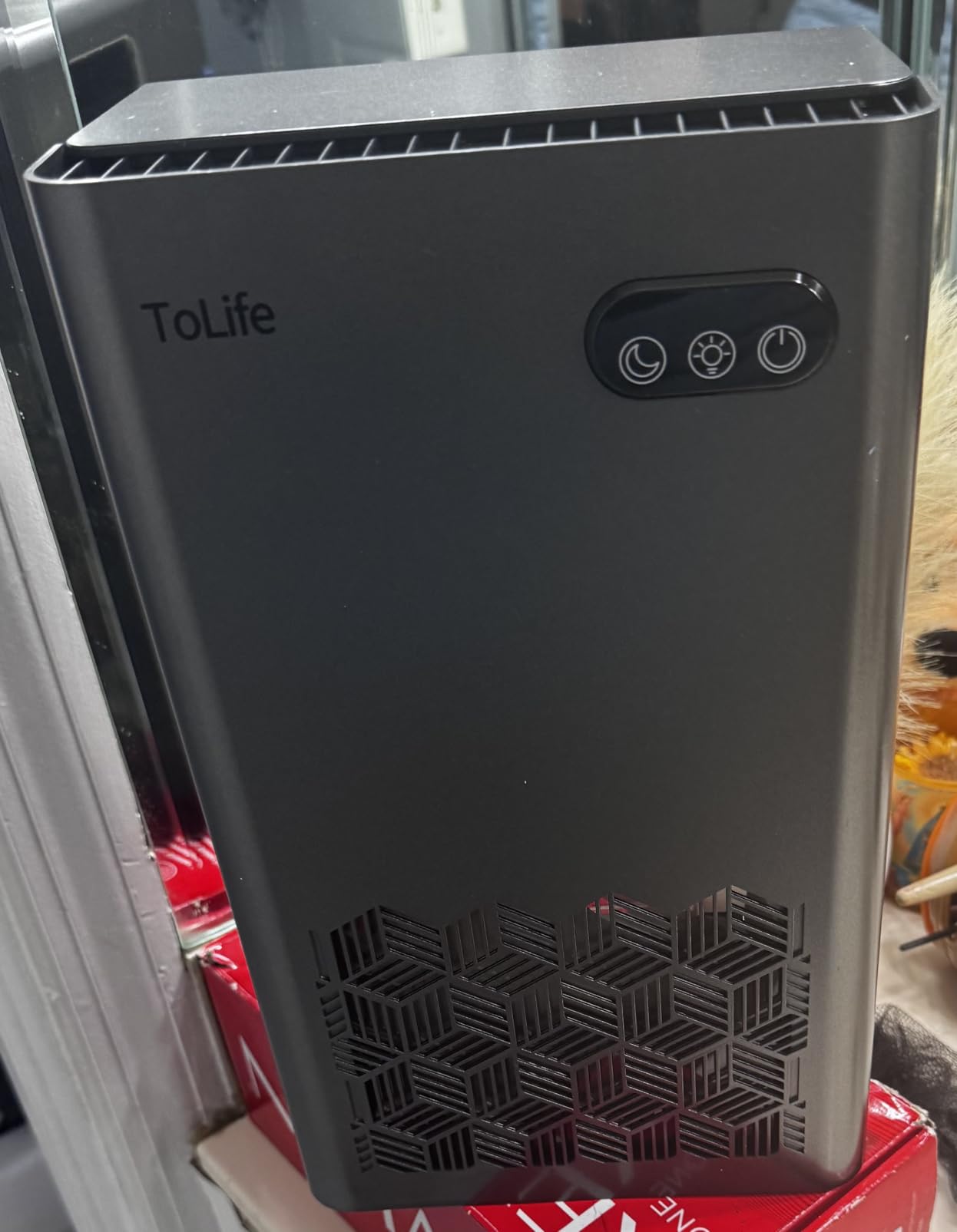 ToLife Dehumidifier for Home 95 OZ Water Tank, 1000 sq.ft Dehumidifiers for Basement Bedroom Bathroom with Auto Shut Off 7 Colors LED Light, Grey customer photo 1