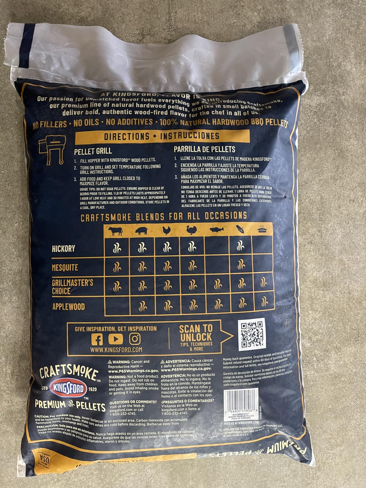 Kingsford Craftsmoke Premium Grilling Wood Pellets, Hickory BBQ Pellets for Grilling, 100% Natural Hardwood, 20 pounds customer photo 2