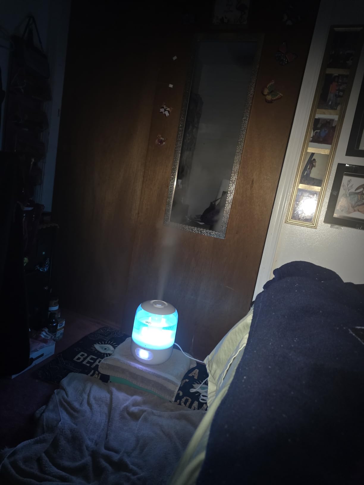 DREO Humidifiers for Bedroom, 3L Top Fill 30H & 26dB Quiet Runtime for Large Room, Cool Mist Ultrasonic Humidifier with Humidity Sensor, Night Light for Home, Baby, Nursery, Plants, New Edition customer photo 1