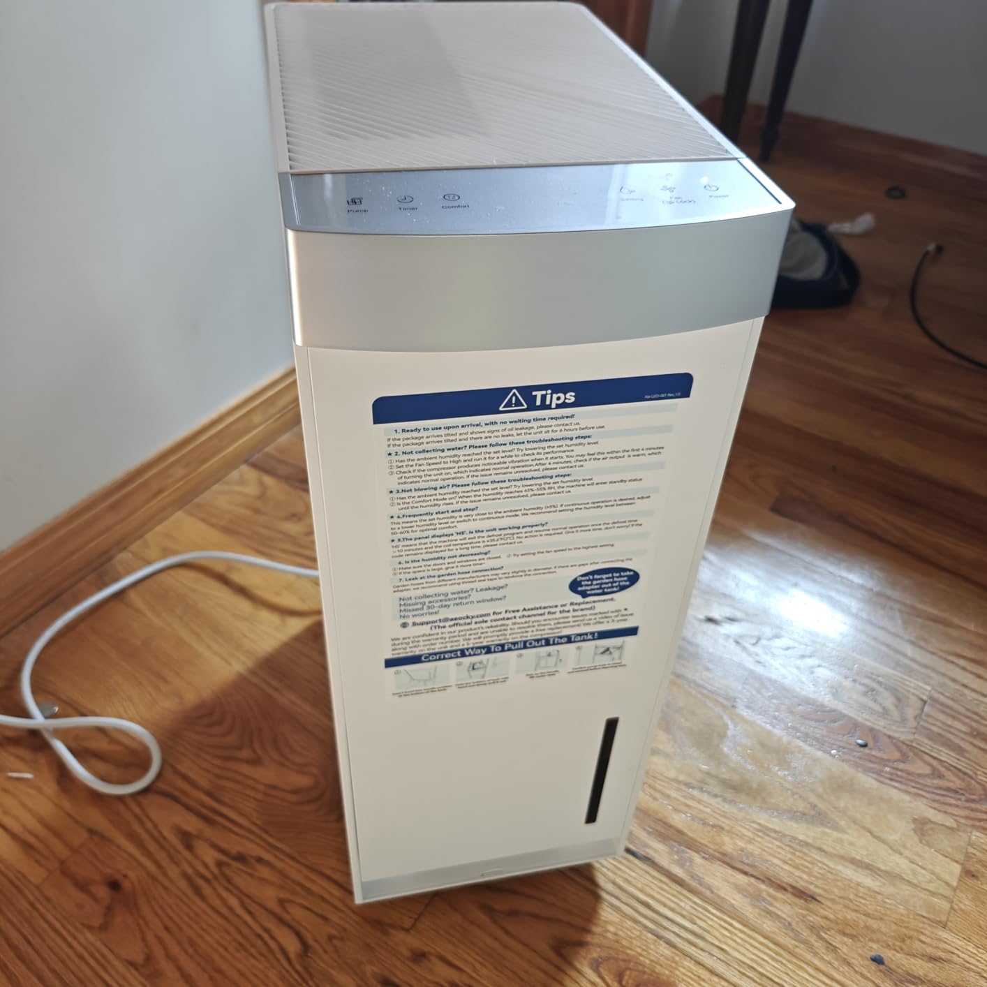 4500 Sq.Ft Energy Star Most Efficient 2025 Dehumidifier with Pump, AEOCKY Max 80 Pint/Day Smart Compressor Dehumidifier with Drain Hose, Intelligent Humidistat,for Basement,Bedroom,Home (White) customer photo 1