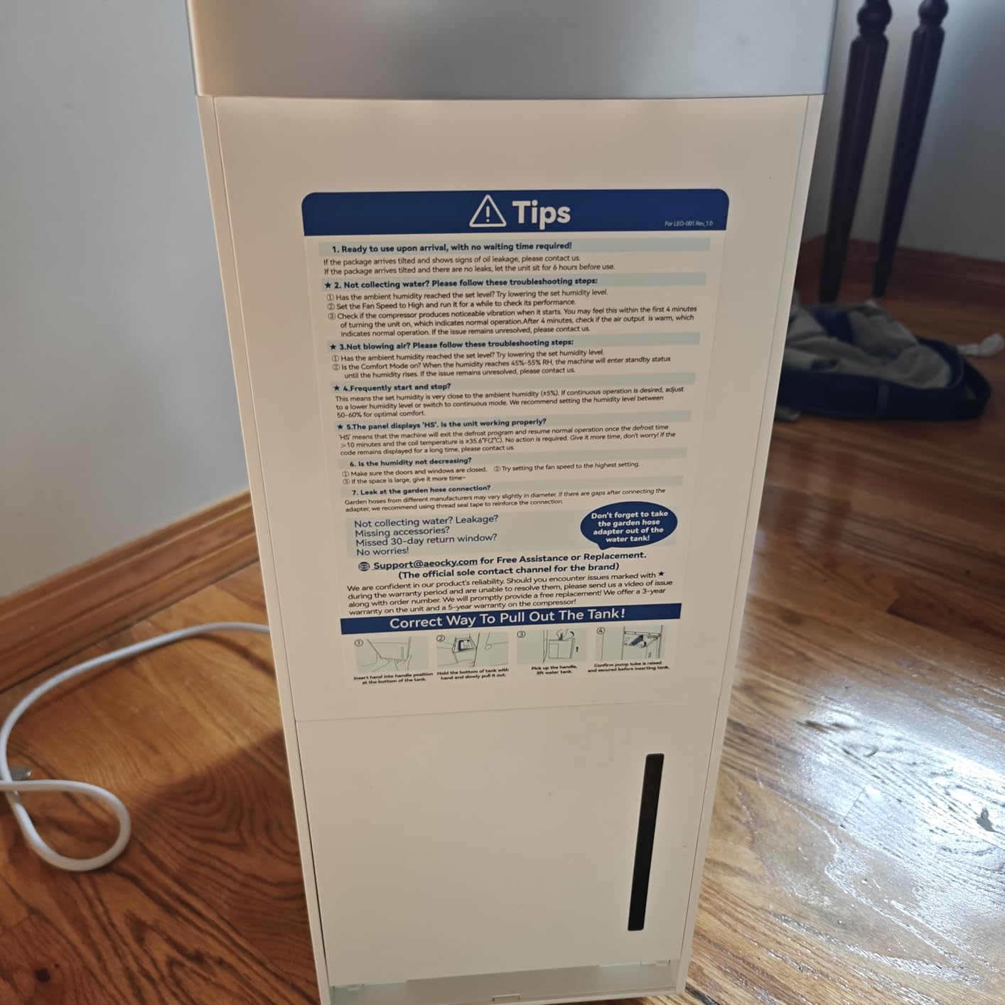 4500 Sq.Ft Energy Star Most Efficient 2025 Dehumidifier with Pump, AEOCKY Max 80 Pint/Day Smart Compressor Dehumidifier with Drain Hose, Intelligent Humidistat,for Basement,Bedroom,Home (White) customer photo 2