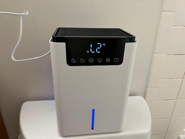 Dehumidifier,75 OZ Water Tank (500 sq.ft) Dehumidifiers for Home,Quiet Dehumidifier for Bathroom Bedroom Basement RV with 12H Timer,Auto Shut Off,7 Colors LED Light,Sleep Modes(2200ML) customer photo 1
