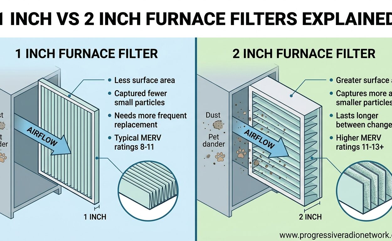 1 Inch vs 2 Inch Furnace Filters Explained