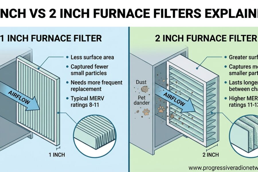 1 Inch vs 2 Inch Furnace Filters Explained