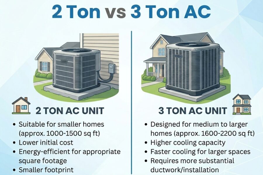 2 Ton vs 3 Ton AC