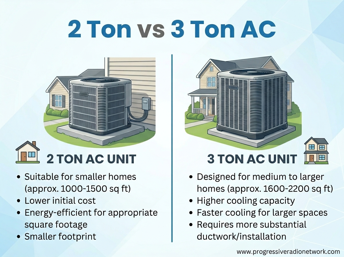 2 Ton vs 3 Ton AC