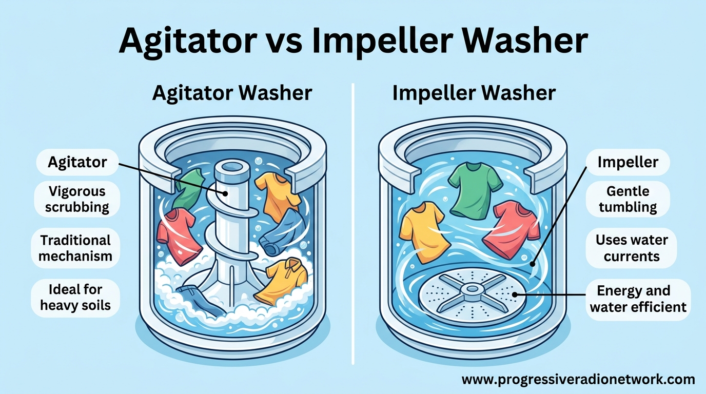 Agitator vs Impeller Washer