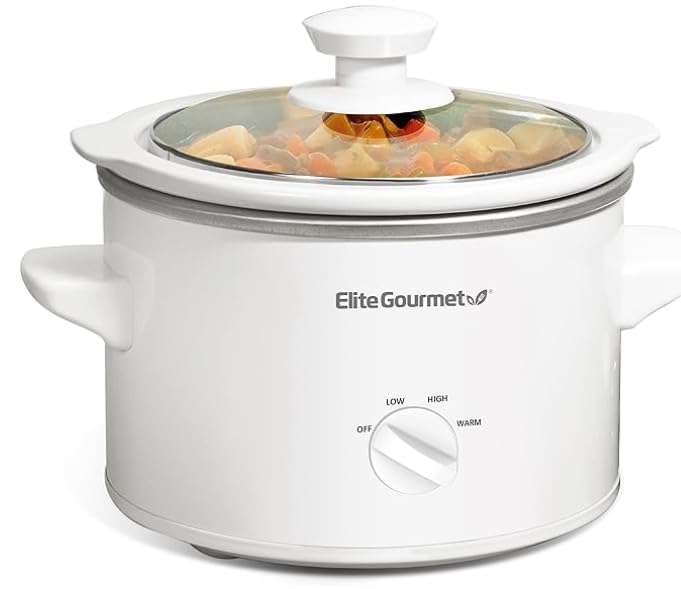 Elite Gourmet MST-250XS Electric Slow Cooker Ceramic Pot, Adjustable Temp, Entrees, Sauces, Stews & Dips, Dishwasher Safe Glass Lid & Crock, 1.5 Quart, Stainless Steel customer photo 1