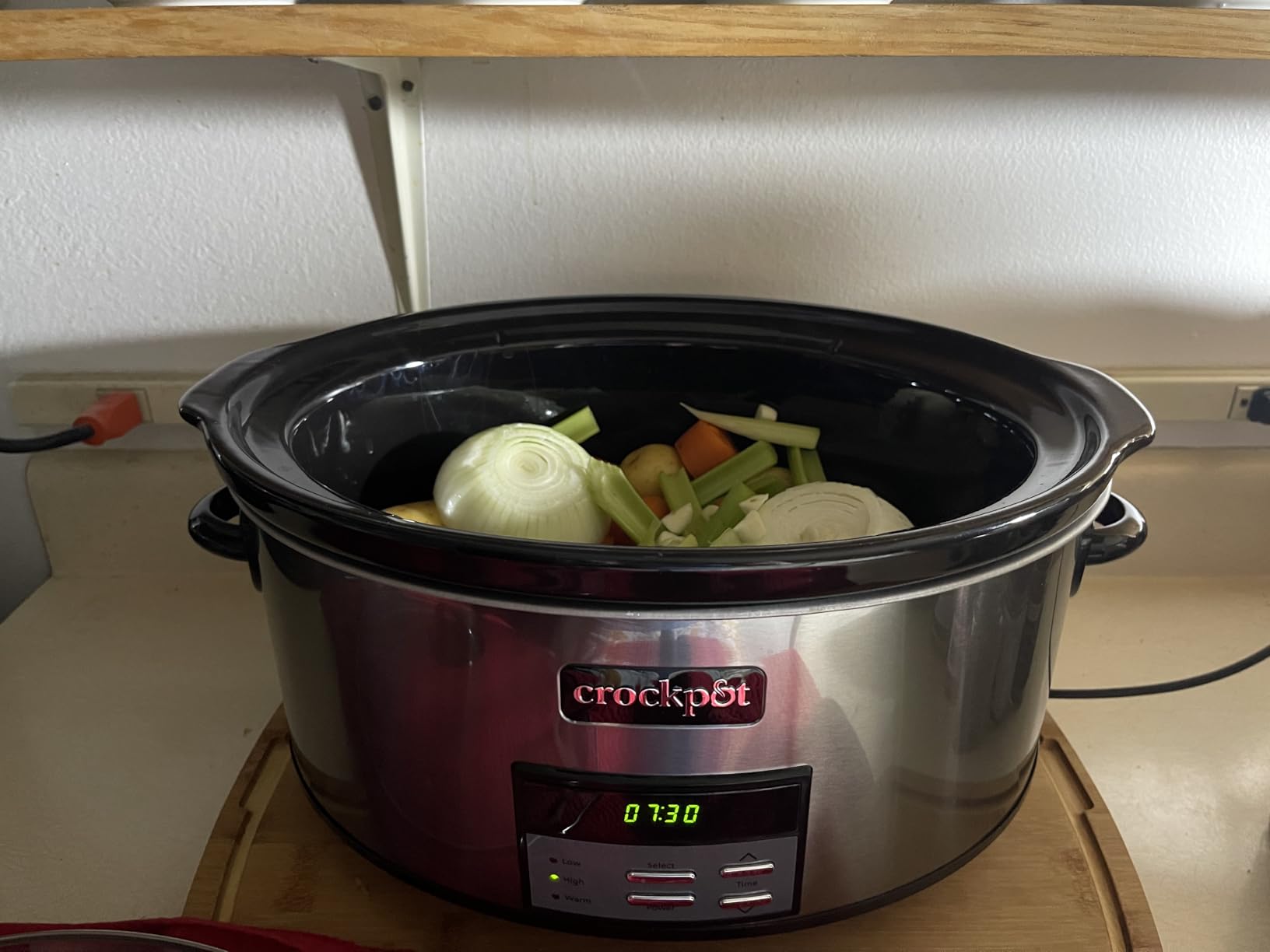 Crock-Pot Large 8-Quart Programmable Slow Cooker with Auto Warm Setting Black Stainless Steel customer photo 1