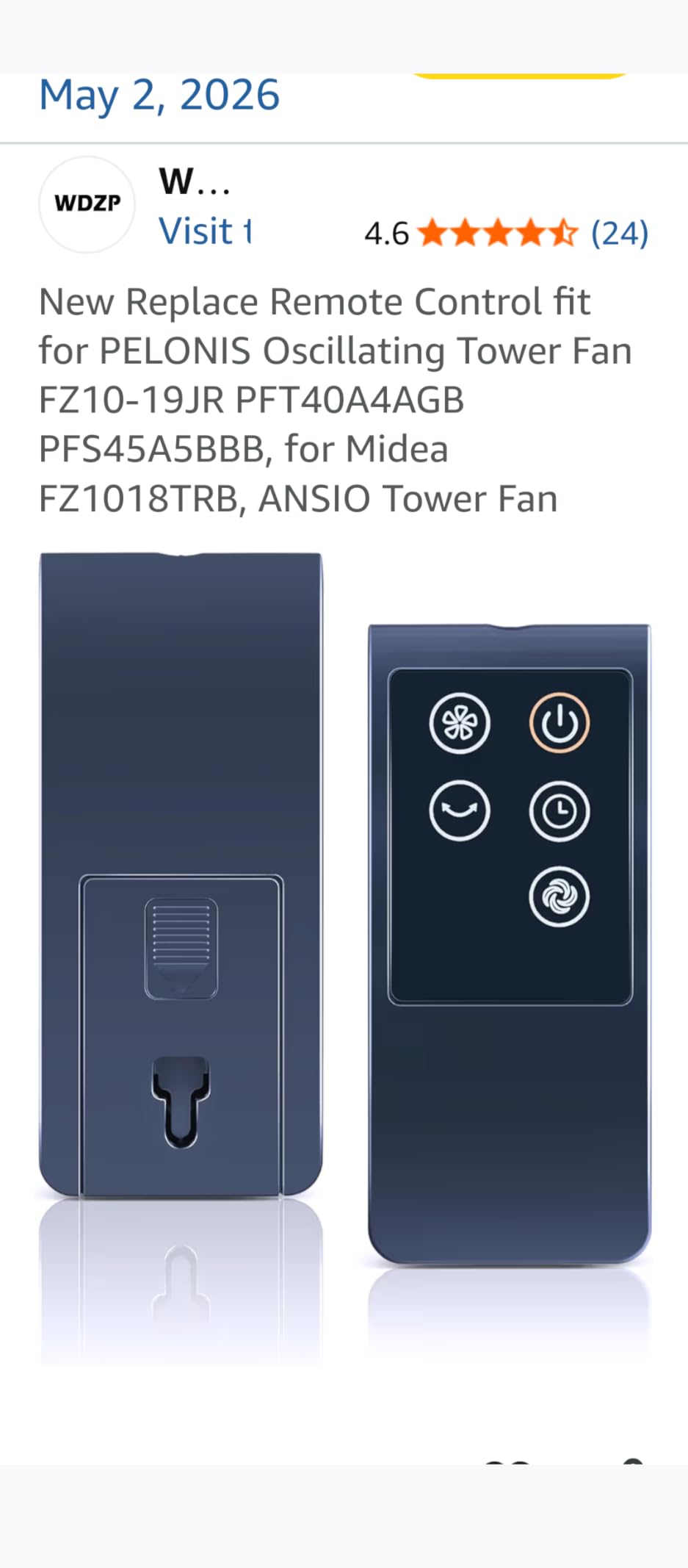 PELONIS 40-inch Bladeless Tower Fan for Bedroom, Standing Fan with Remote Control, 26ft/s, 90° Oscillation, 3 Speed Settings, 27 dB, 3 Modes, 15-Hour Timer, LED Display, Fan that Blows Cold Air, Black customer photo 1