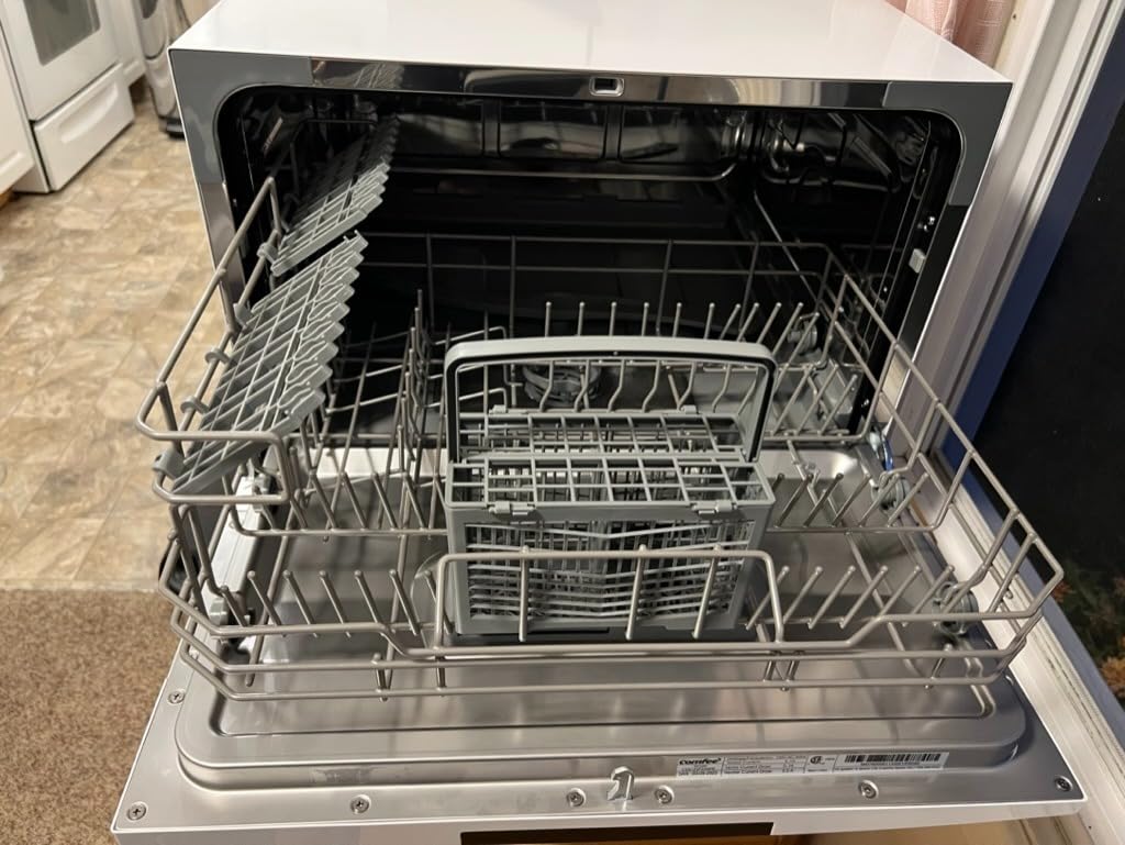 COMFEE' Portable Mini Dishwasher, Energy Star, Countertop, 6 Place Settings, with 8 Washing Programs, Speed, Baby-Care, ECO & Glass, Dish Washer for Dorm, RV & Apartment, White customer photo 1