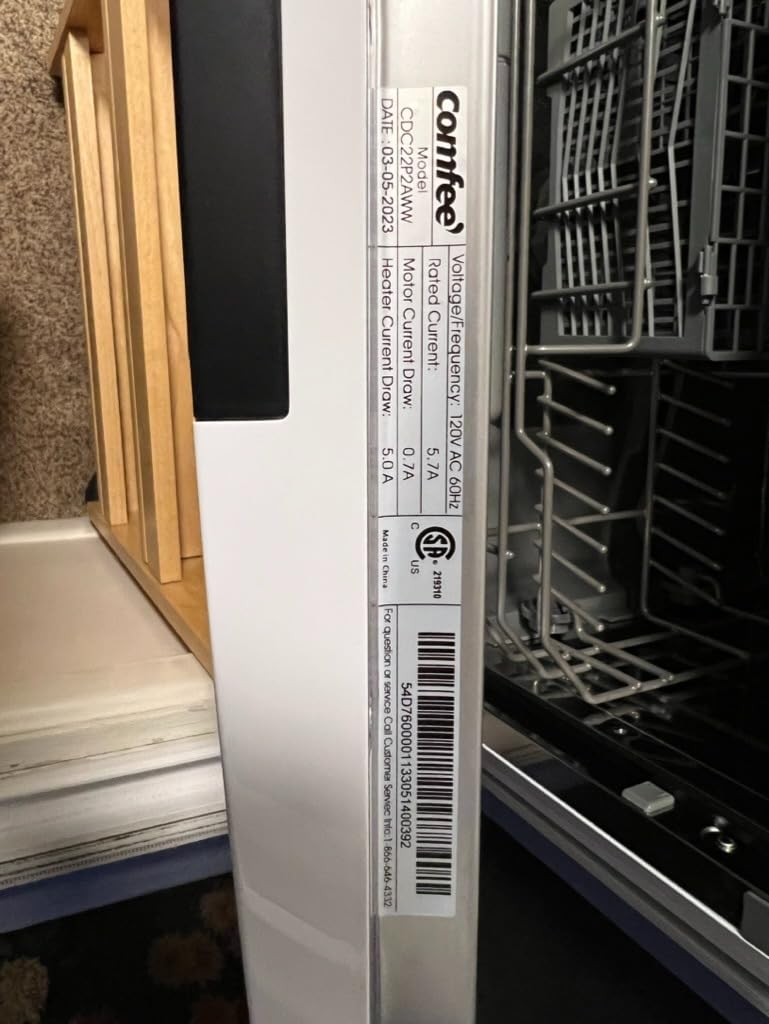 COMFEE' Portable Mini Dishwasher, Energy Star, Countertop, 6 Place Settings, with 8 Washing Programs, Speed, Baby-Care, ECO & Glass, Dish Washer for Dorm, RV & Apartment, White customer photo 2