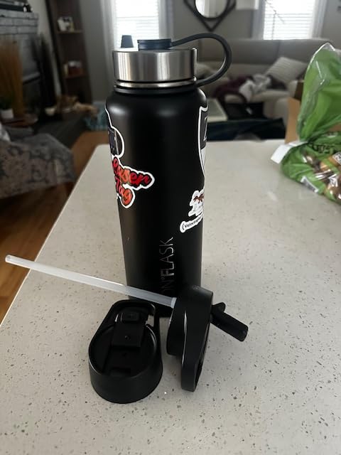 IRON °FLASK Camping & Hiking Hydration Flask with Straw, Wide Mouth Insulated Stainless Steel Sports Water Bottle - 40 oz Twilight Blue customer photo 1