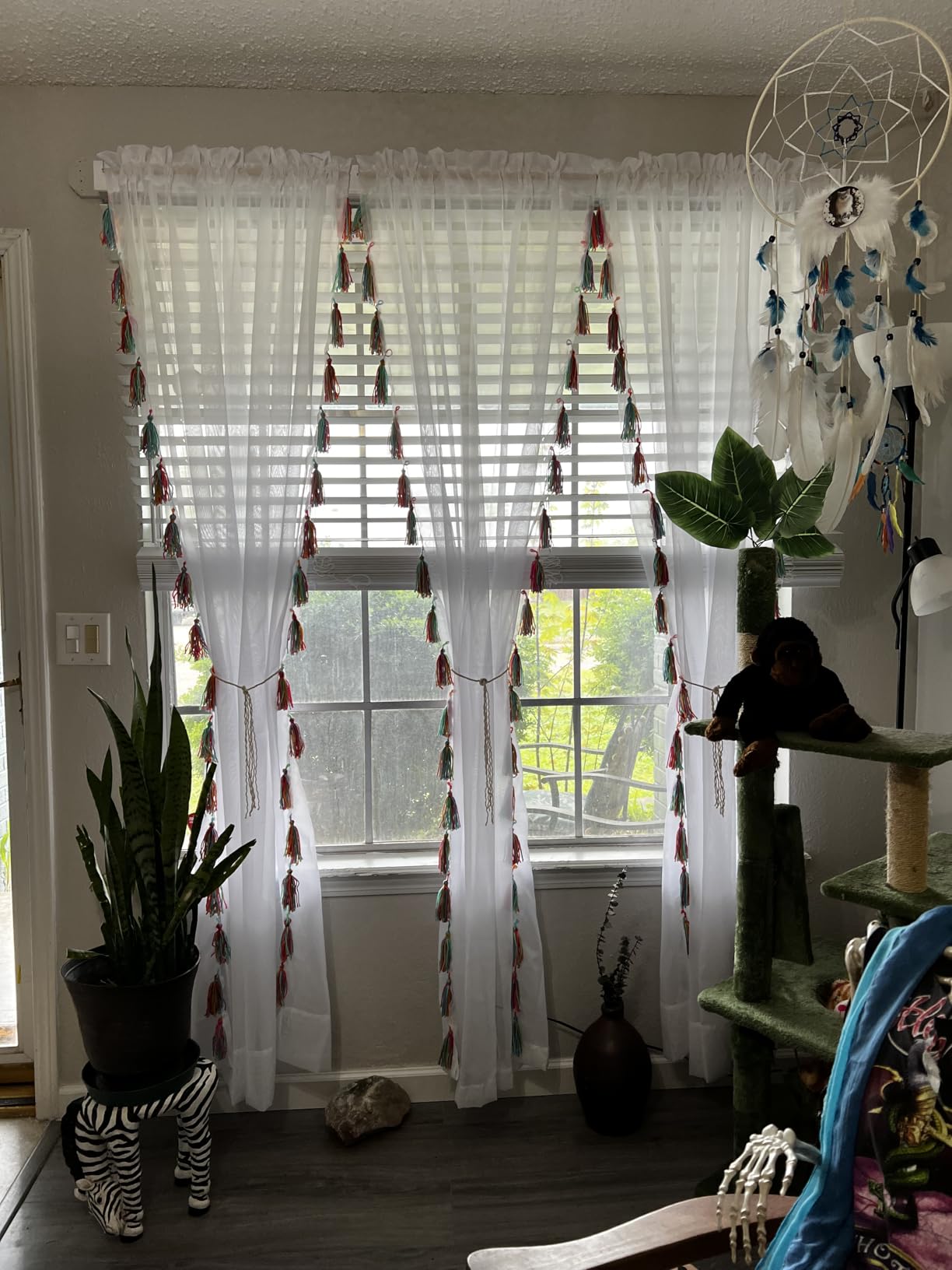 OWENIE White Sheer Curtains 84 inches Long 2 Panels Set, Sheer White Curtains for Living Room/Bedroom, Rod Pocket Voile Sheer Panel Drapes, 2pcs, Each 42