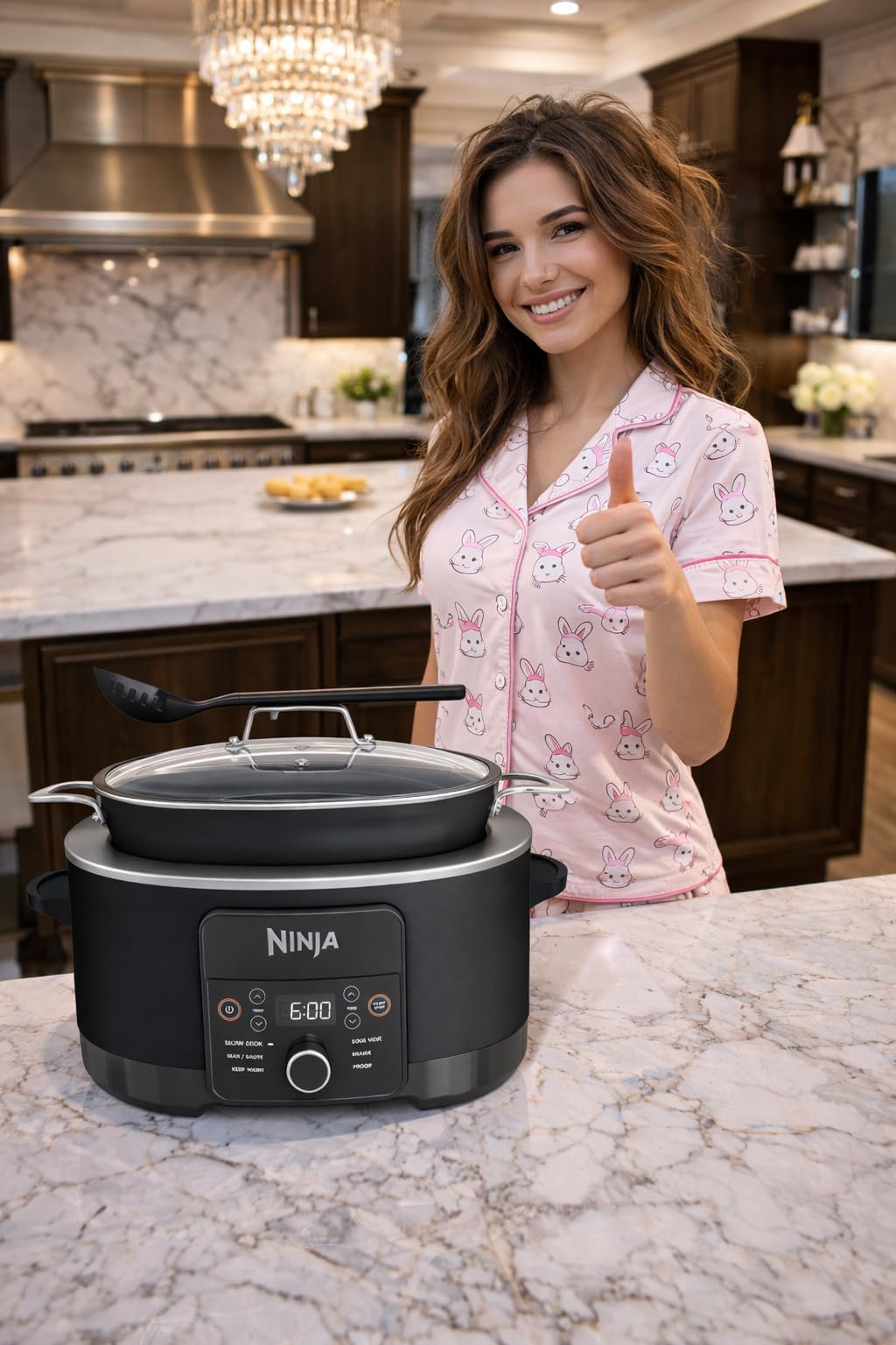 Ninja 14-in-1 PossibleCooker PRO 8.5qt, Sous Vide, Proof, Bake, & Steam Multicooker, Slow Cooker, Dutch Oven, Glass Lid & Integrated Spoon, Nonstick, Oven Safe Pot 500F, Sea Salt Gray, MC1001 customer photo 1