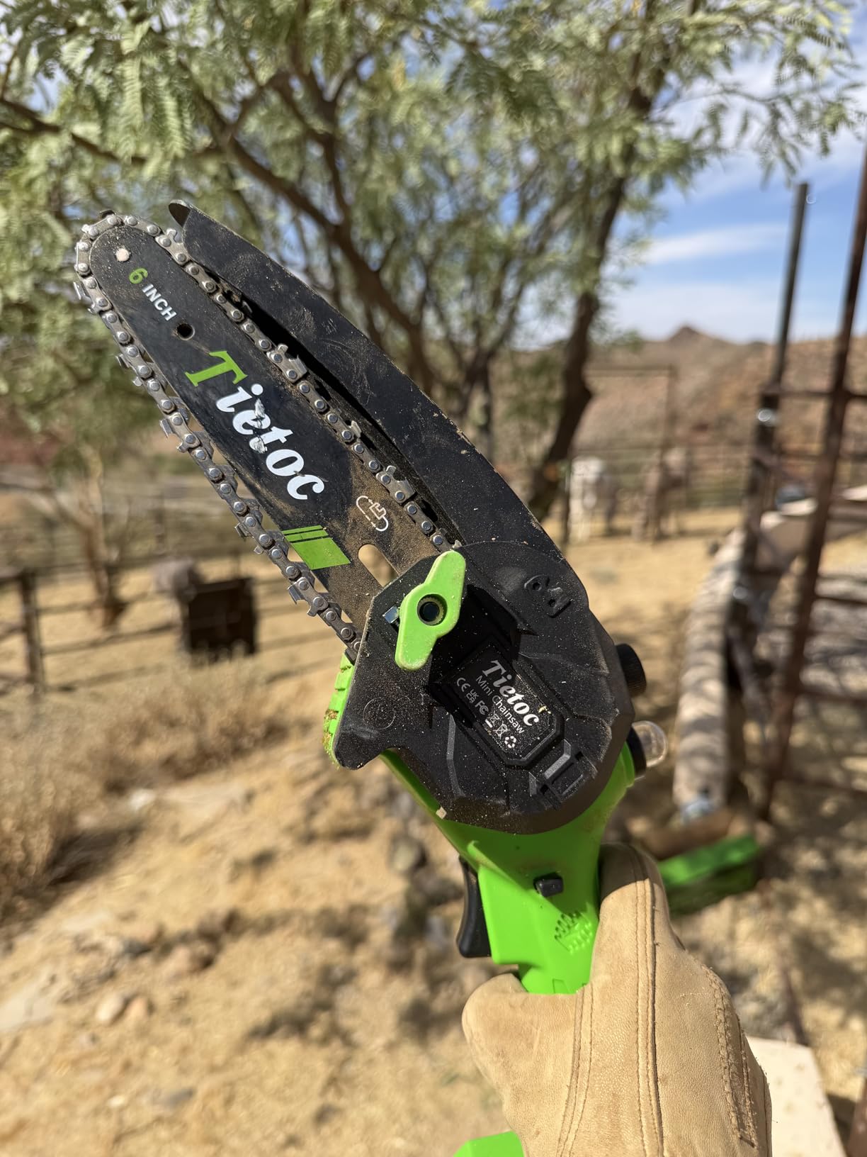 Tietoc Chainsaw 6 Inch Mini Electric Chainsaw Cordless Battery Powered, Hand Held Saw for Wood/Trees Trimming, Tools for Household and Garden, Chain Saw Gift for Men Dad Husband Fathers Gardener 2026 customer photo 2