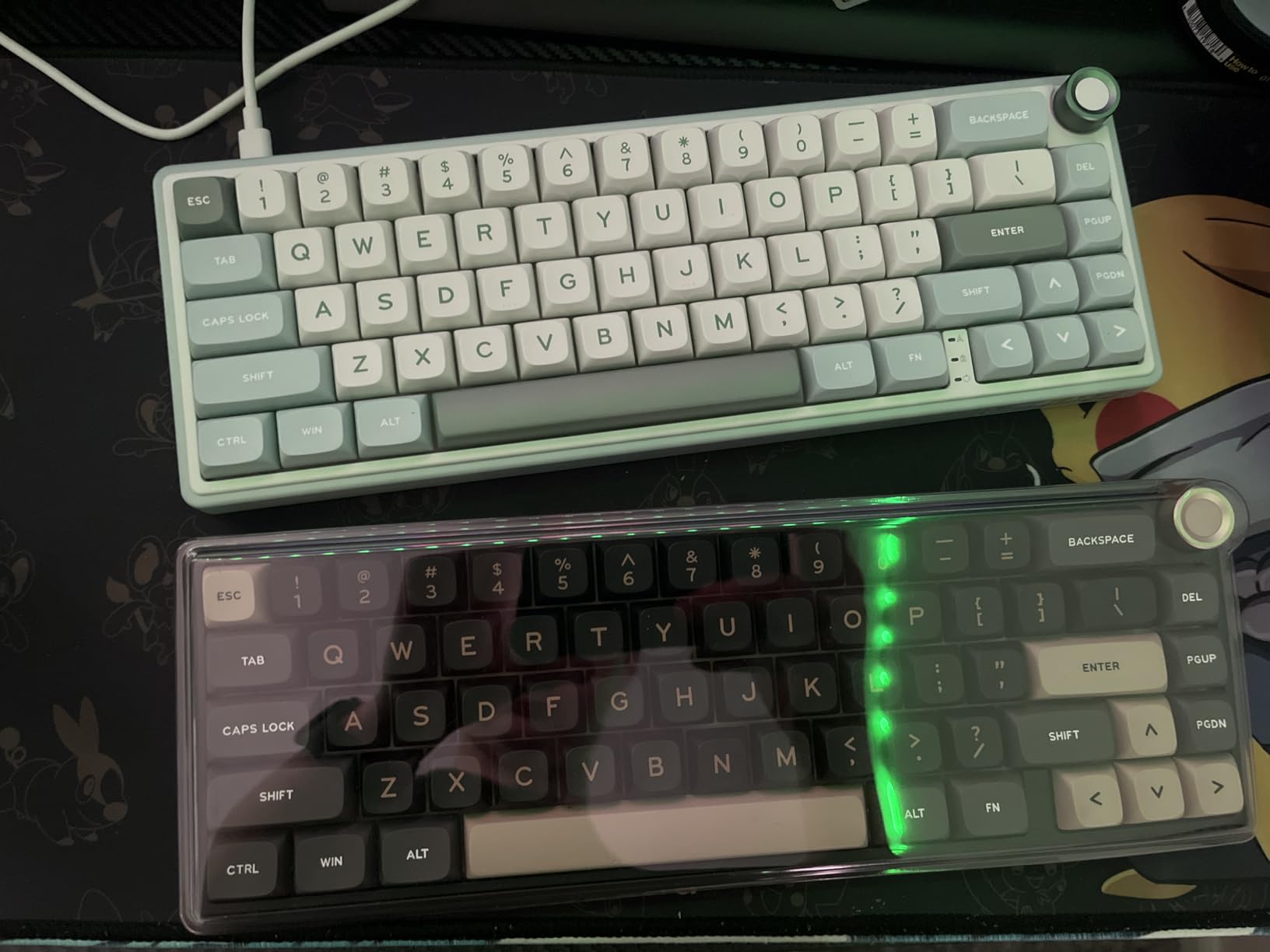 RK ROYAL KLUDGE R65 Wired Gaming Keyboard with Volume Knob, 60% Percent RGB Backlit Mechanical Keyboard Gasket Mount with PBT Keycaps, MDA Profile, QMK/VIA, 66 Keys Hot Swappable Cream Switch, Black customer photo 1