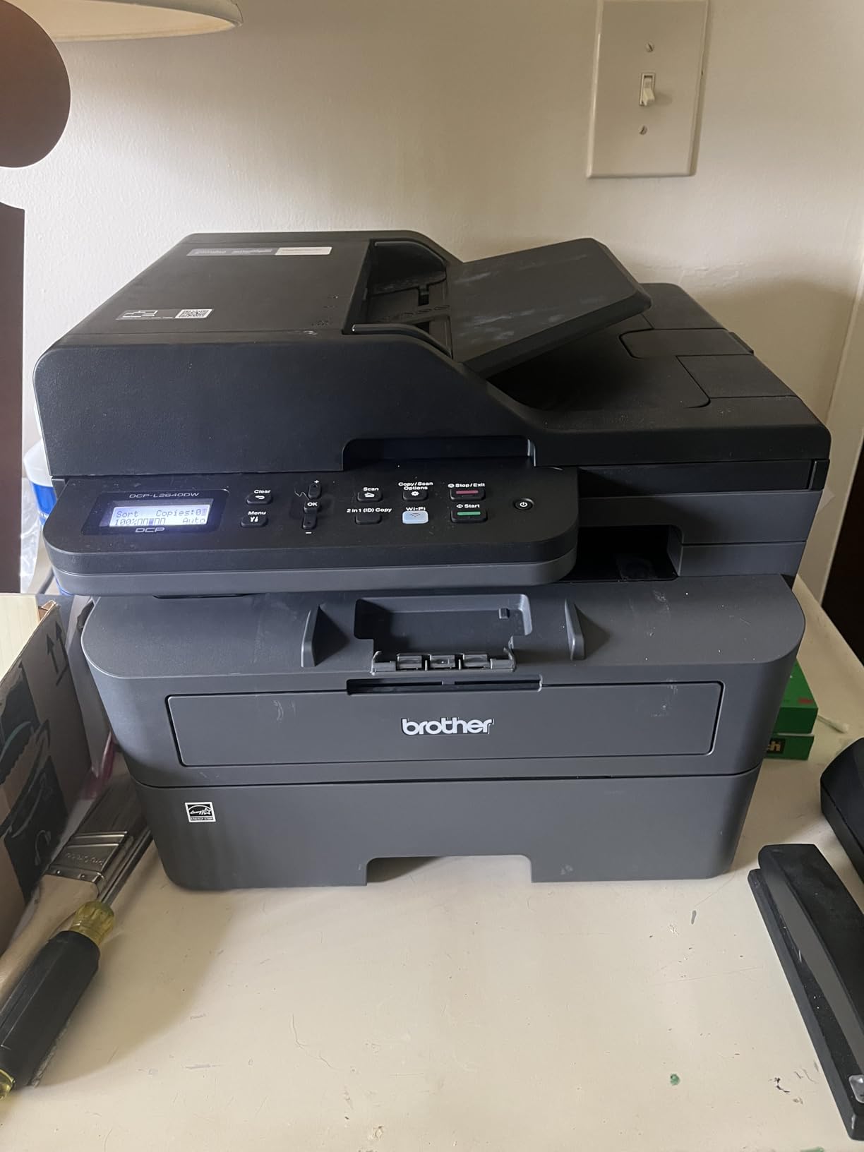 Brother DCP-L2640DW Wireless Compact Monochrome Multi-Function Laser Printer with Copy and Scan, Duplex, Mobile, Works with Alexa customer photo 2