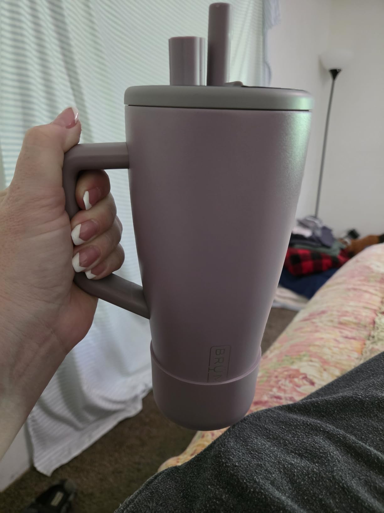 BruMate Era 40 oz Tumbler with Handle and Straw | 100% Leakproof Insulated Water Bottle Tumbler with Lid and Flexible SoftSip Straw | Made of Stainless Steel | Cup Holder Friendly | 40oz (Dark Aura) customer photo 2