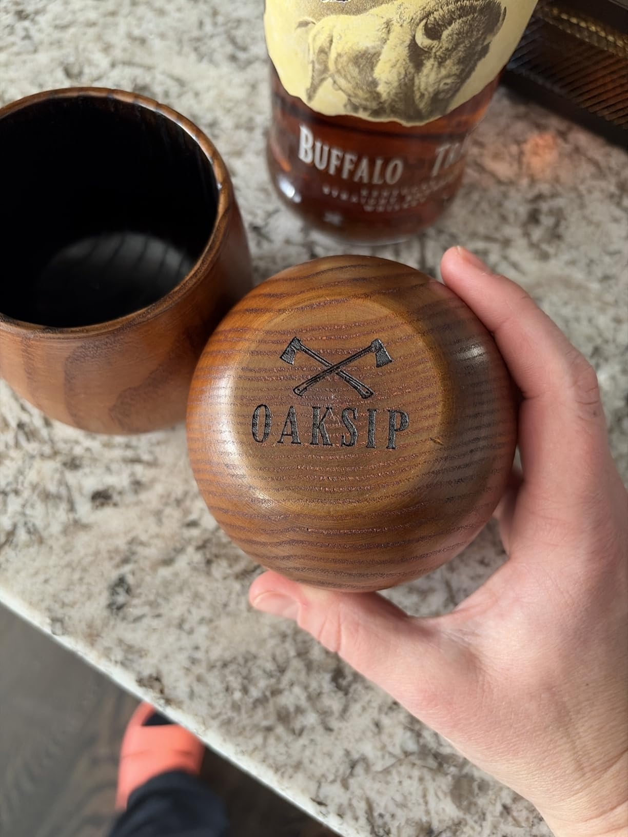 Oaksip The Original Charred Wooden Bourbon Drinking Glass | Charred Old Fashioned Glass | Bourbon Gifts for Men, Dad, or Brother | Whiskey Gifts customer photo 1