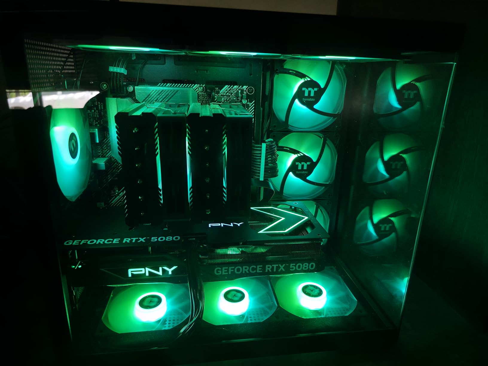 PNY NVIDIA GeForce RTX 5080 Epic-X ARGB OC Triple Fan Graphics Card (16GB GDDR7, 256-bit, Boost Speed: 2775 MHz, PCIe 5.0, HDMI/DP 2.1, 2.99-Slot, NVIDIA Blackwell Architecture, DLSS 4) customer photo 1