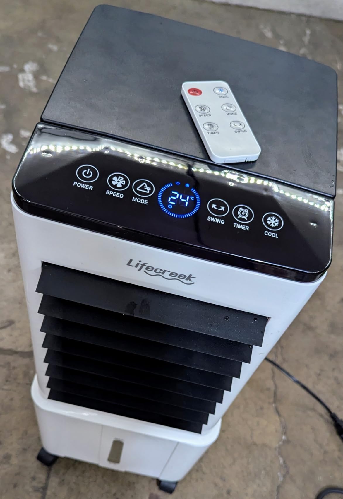 Lifecreek Portable Air Conditioner, 3-in-1 Evaporative Air Cooler with 3.2 Gal Water Tank, Windowless Portable AC Fan with 6 Ice Packs, Remote, 12H Timer, 3 Speeds, 4 Modes for Room Bedroom Office customer photo 1