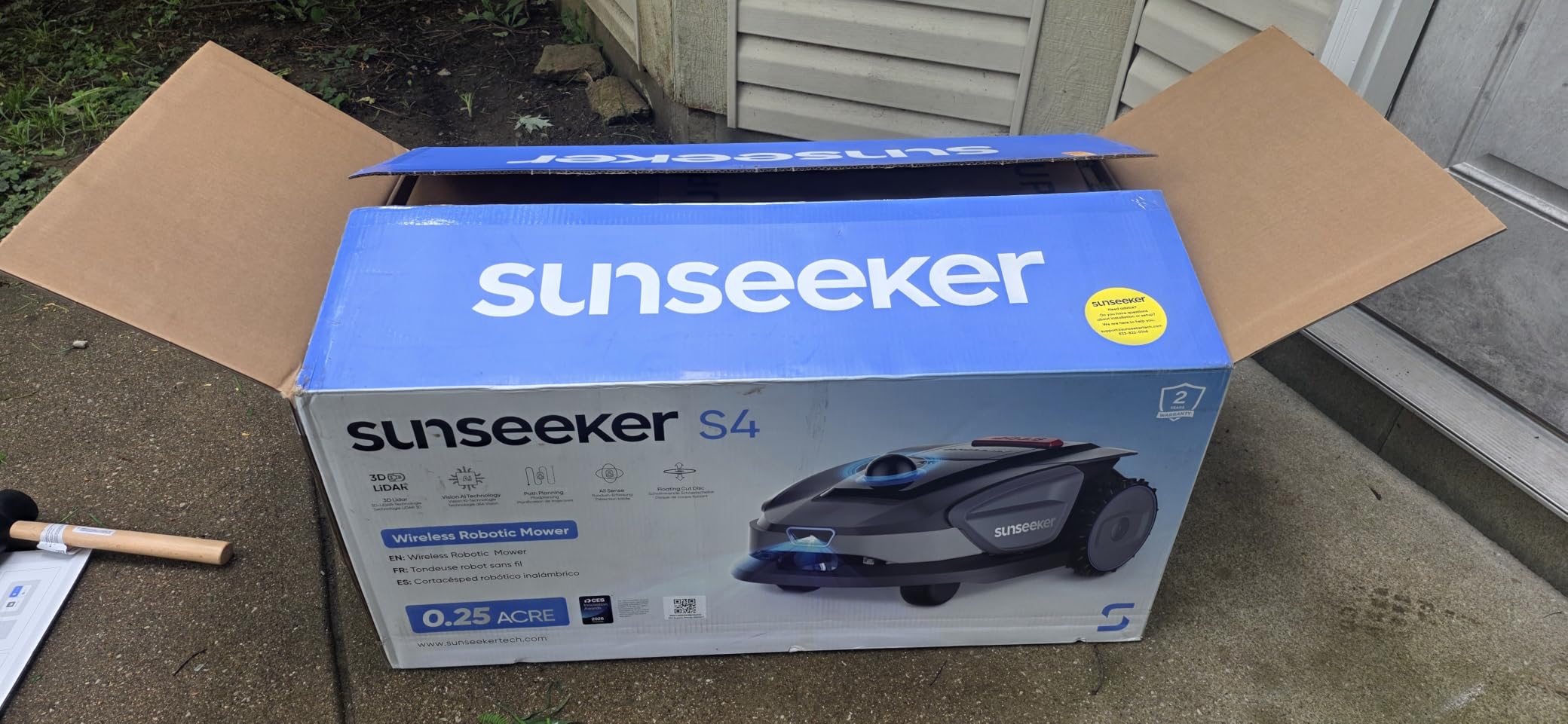 Sunseeker S4 LiDAR Robot Lawn Mower for Up to 0.25 Acre (1000 m2), Vision AI + 360-Degree 3D LiDAR Navigation, Wire-Free Virtual Boundary, Systematic Cutting, 42% Slope, App Control, 60 dB Quiet Mowing customer photo 2