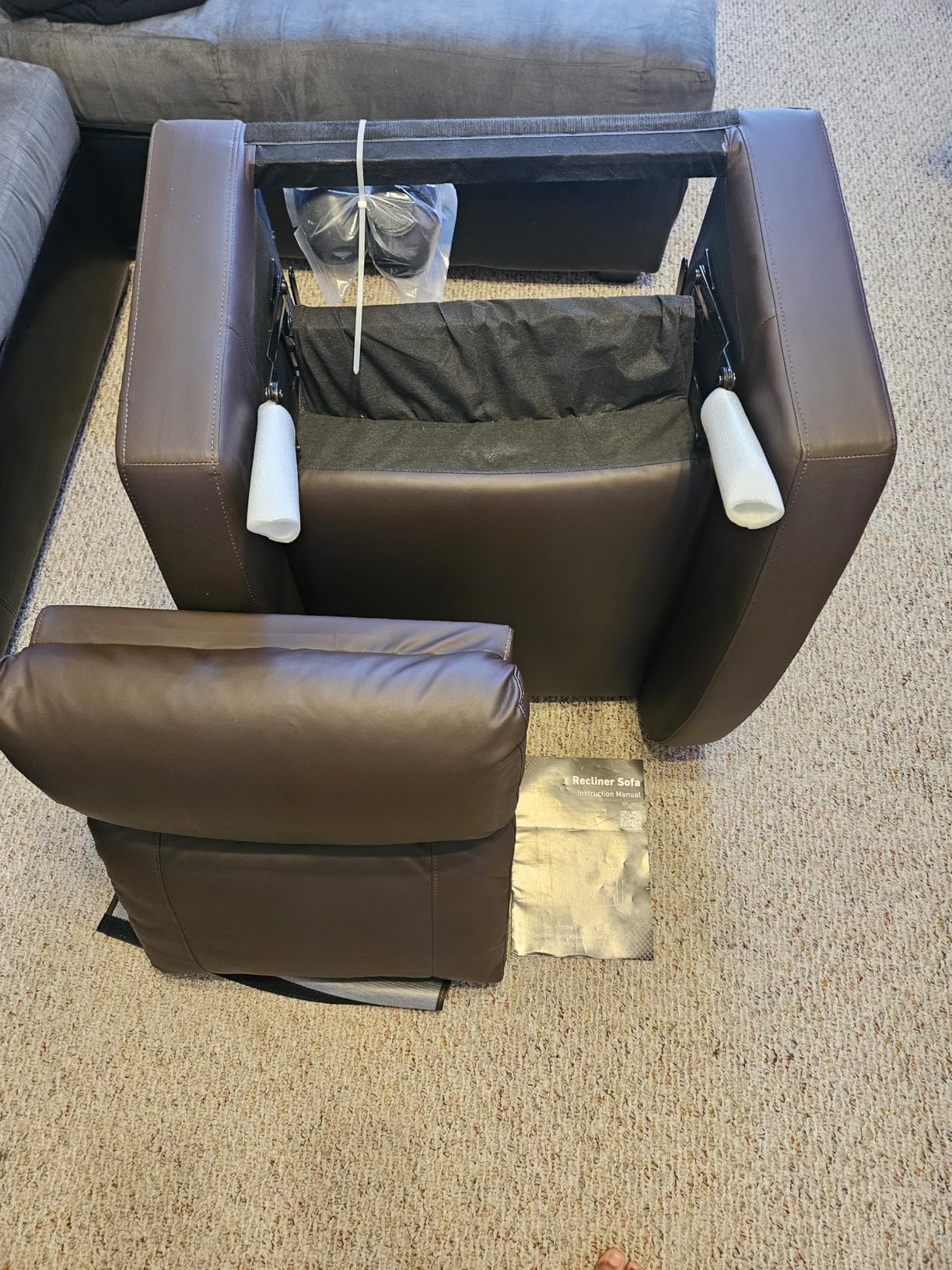 Massage Recliner Chair for Adults, Adjustable Home Theater Seating with Lumbar Support for Living Room, Modern Fabric Reclining for Small Space, Grey customer photo 1