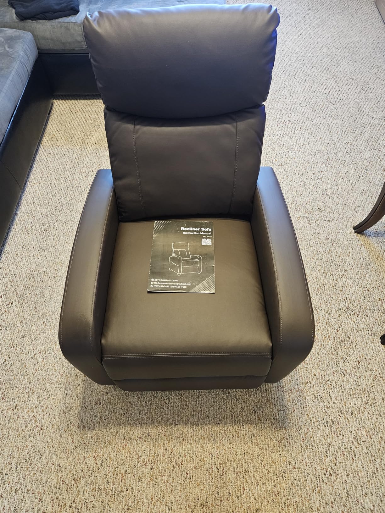 Massage Recliner Chair for Adults, Adjustable Home Theater Seating with Lumbar Support for Living Room, Modern Fabric Reclining for Small Space, Grey customer photo 2