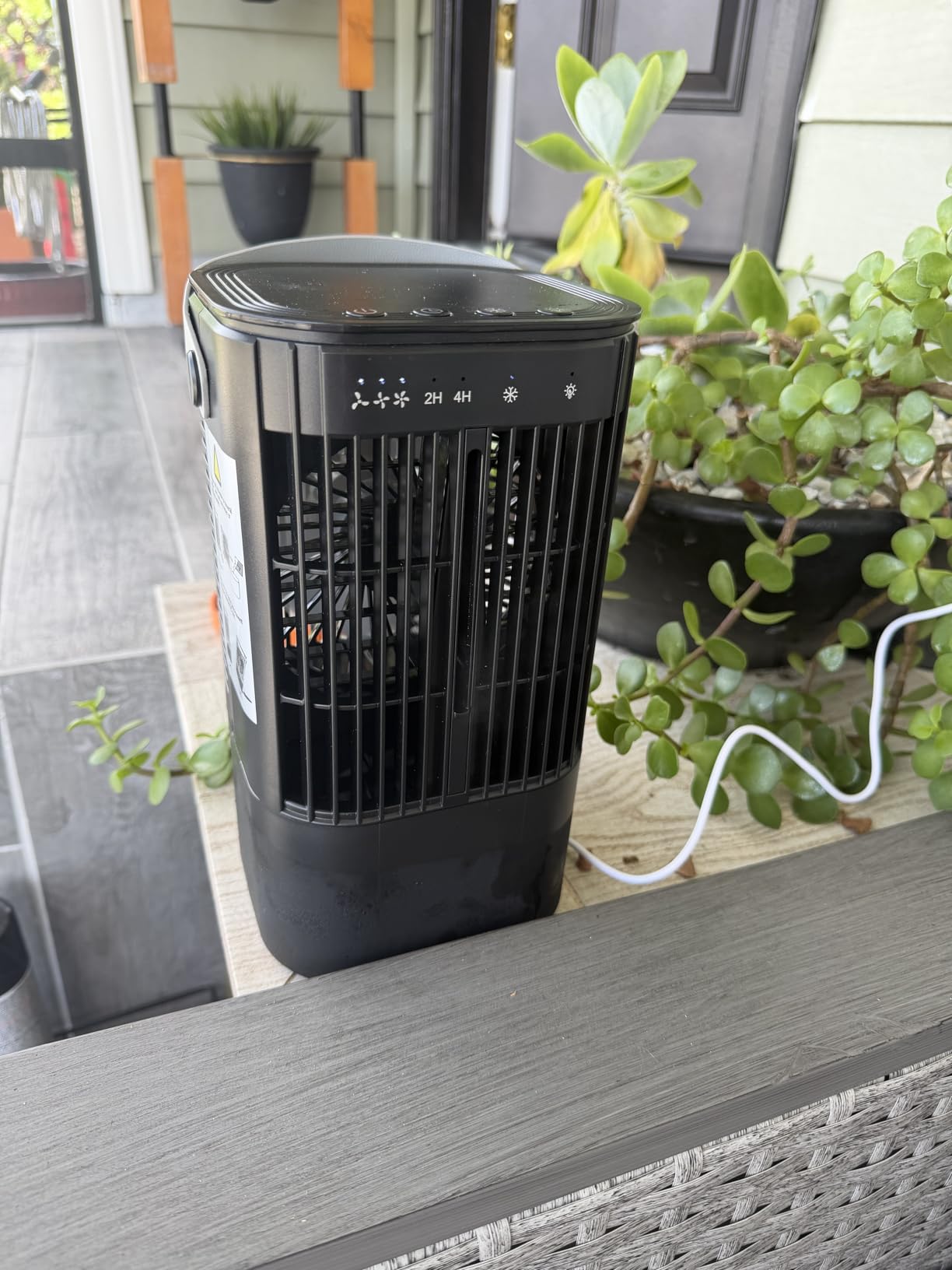 Portable Air Conditioners, 4-in-1 Mini Small Air Conditioner Evaporative Air Cooler Fan with 1000ml Water Tank, 3 Speeds & 7 LED Lights, Personal Mini AC with Timer for Bedroom, Desktop, Home, Office customer photo 2